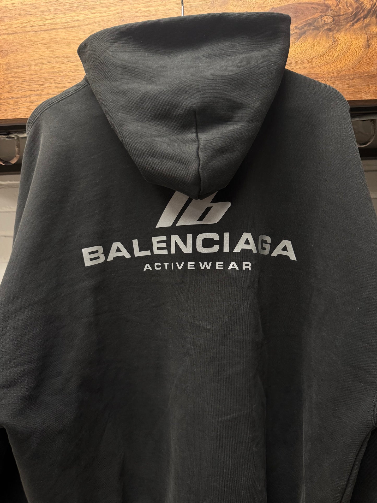 2024 Balenciaga ‘Activewear’ 3M Logo Heavy Cotton Pullover Hoodie