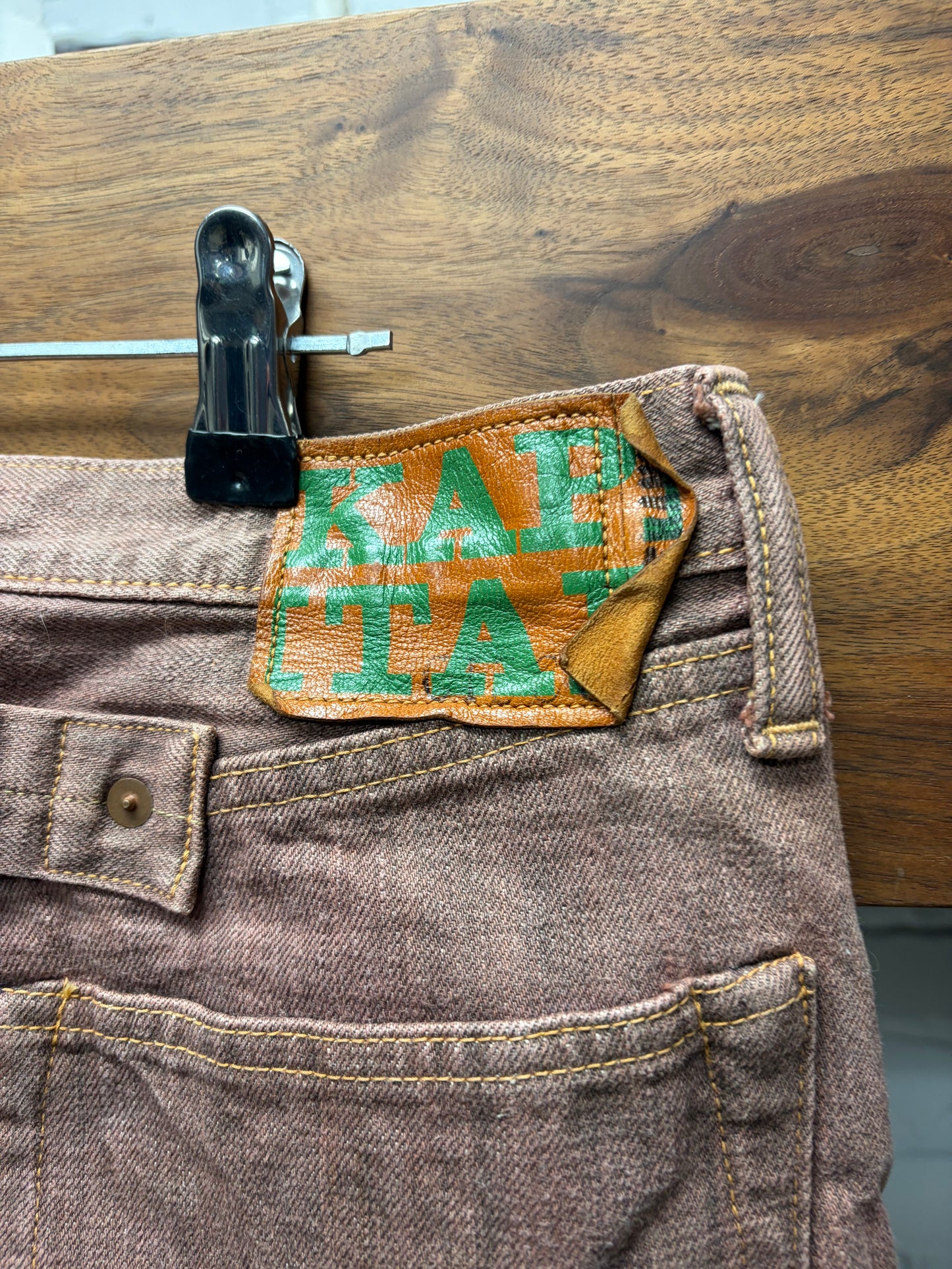 Kapital ‘Okayama Mitsu’ Factory Brown Color Buckle Back Denim