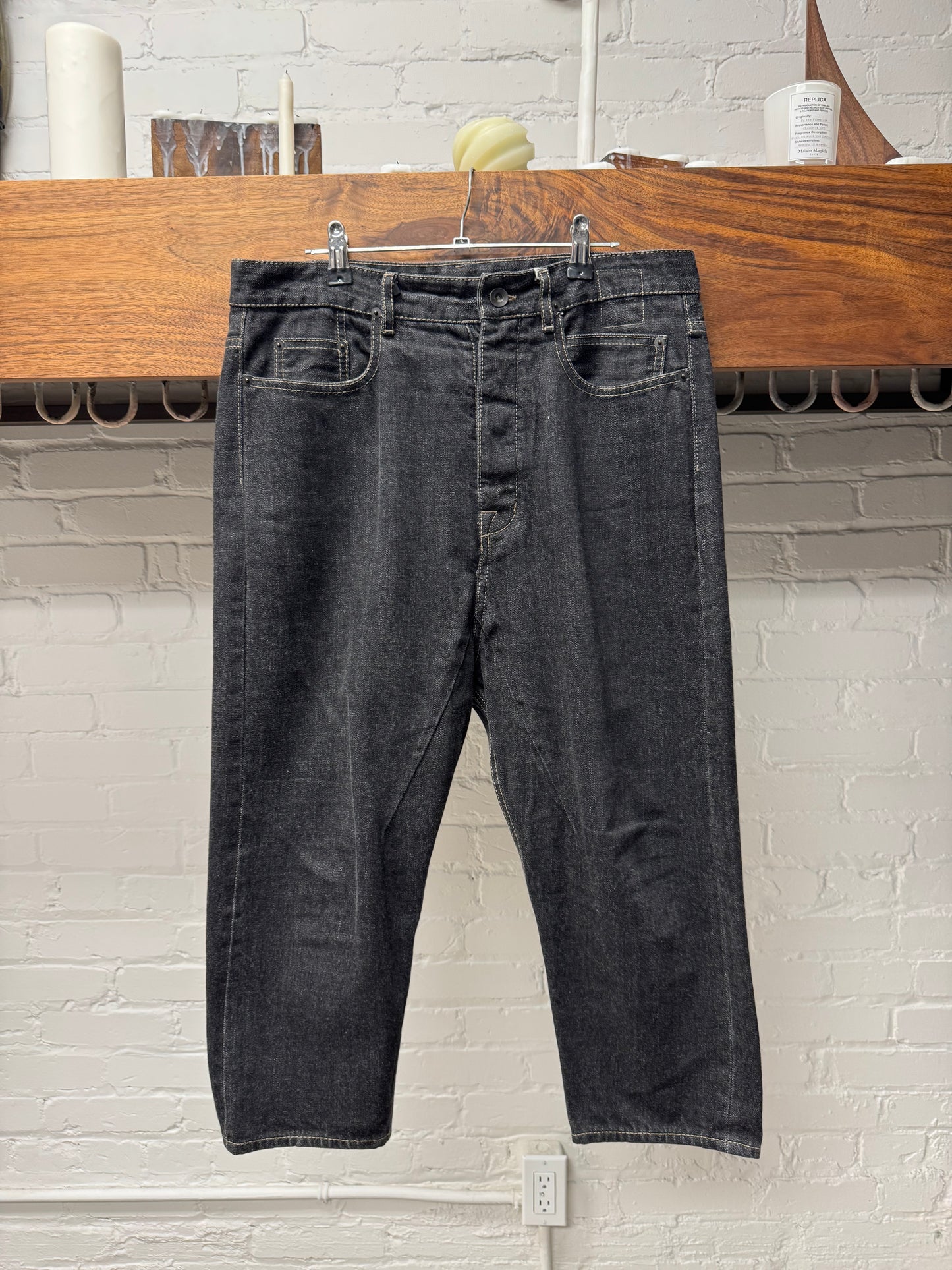Rick Owens ‘Astaire Cut’ 3/4 Length Stone Grey Denim