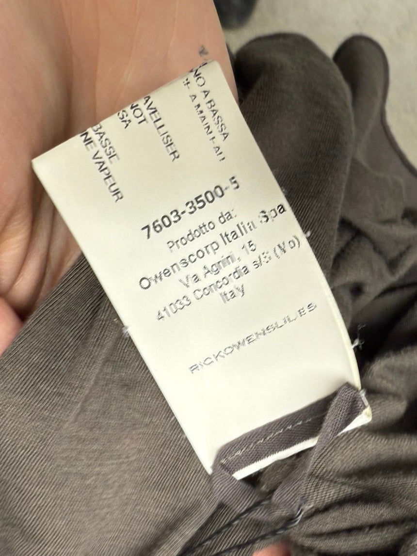 Rick Owens ‘Lilies’ Dust Brown Asymmetric Long Sleeve Layering Shirt