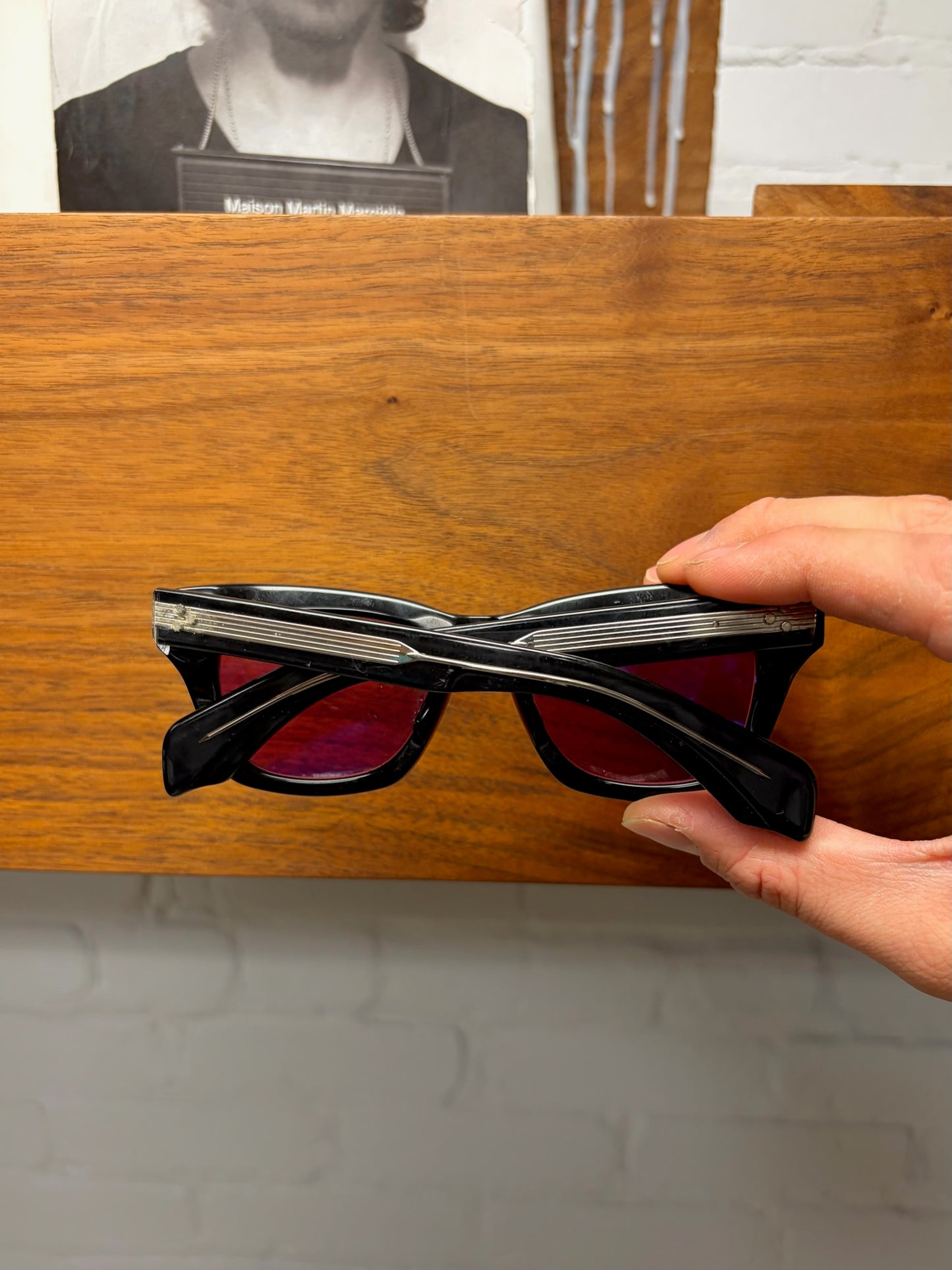 Jacques Marie Mage ‘Dealan’ Black/Red Tinted Sunglasses