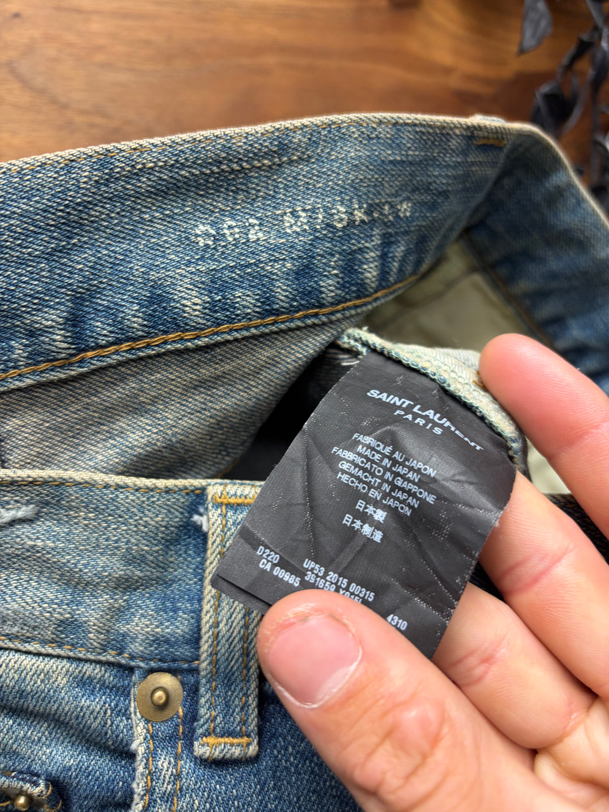 2015 Saint Laurent by Hedi Slimane D02 ‘Crash Distressed’ Skinny Jeans