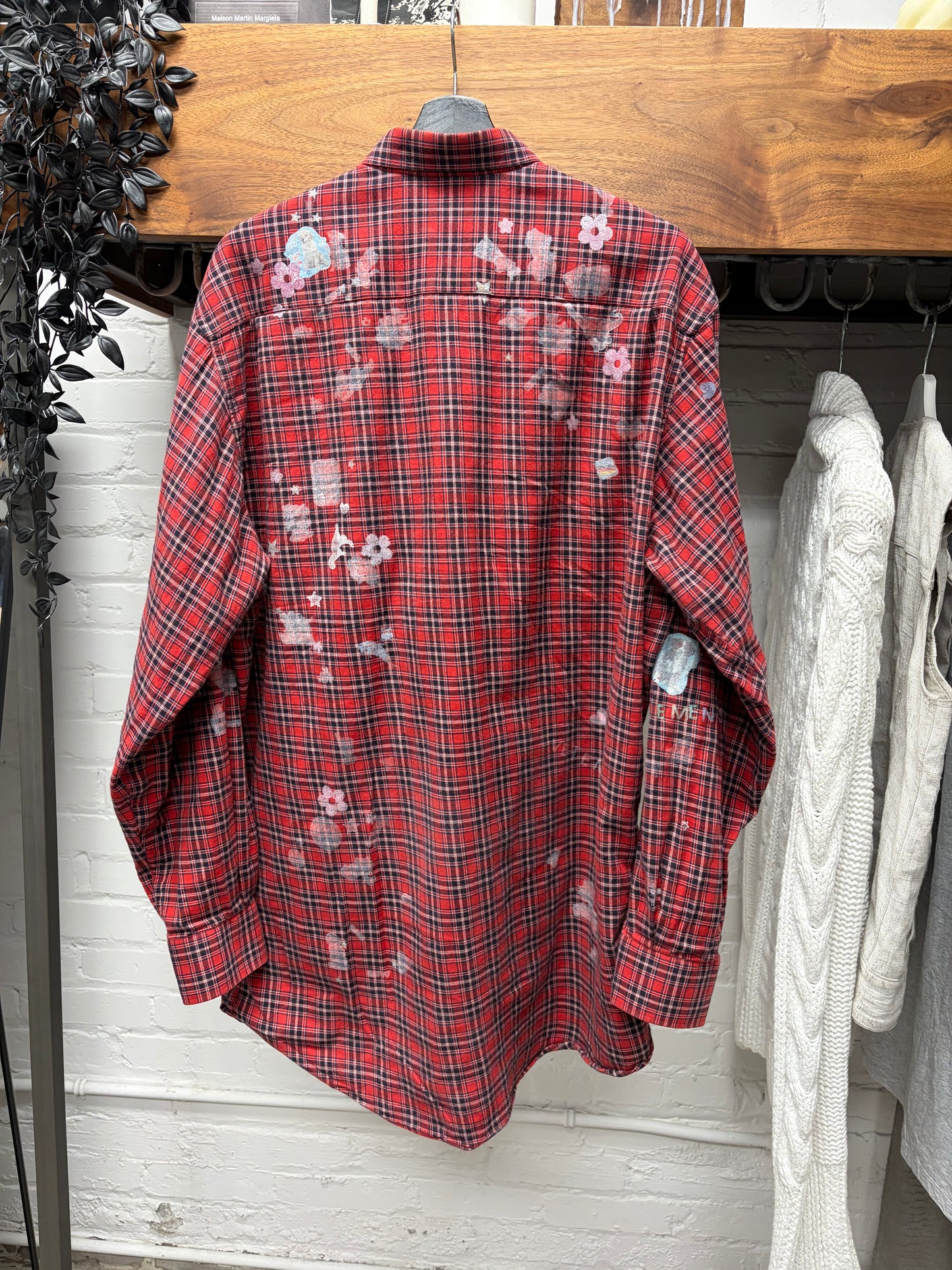 AW2019 Vetements ‘Sticker’ Oversized Plaid Flannel