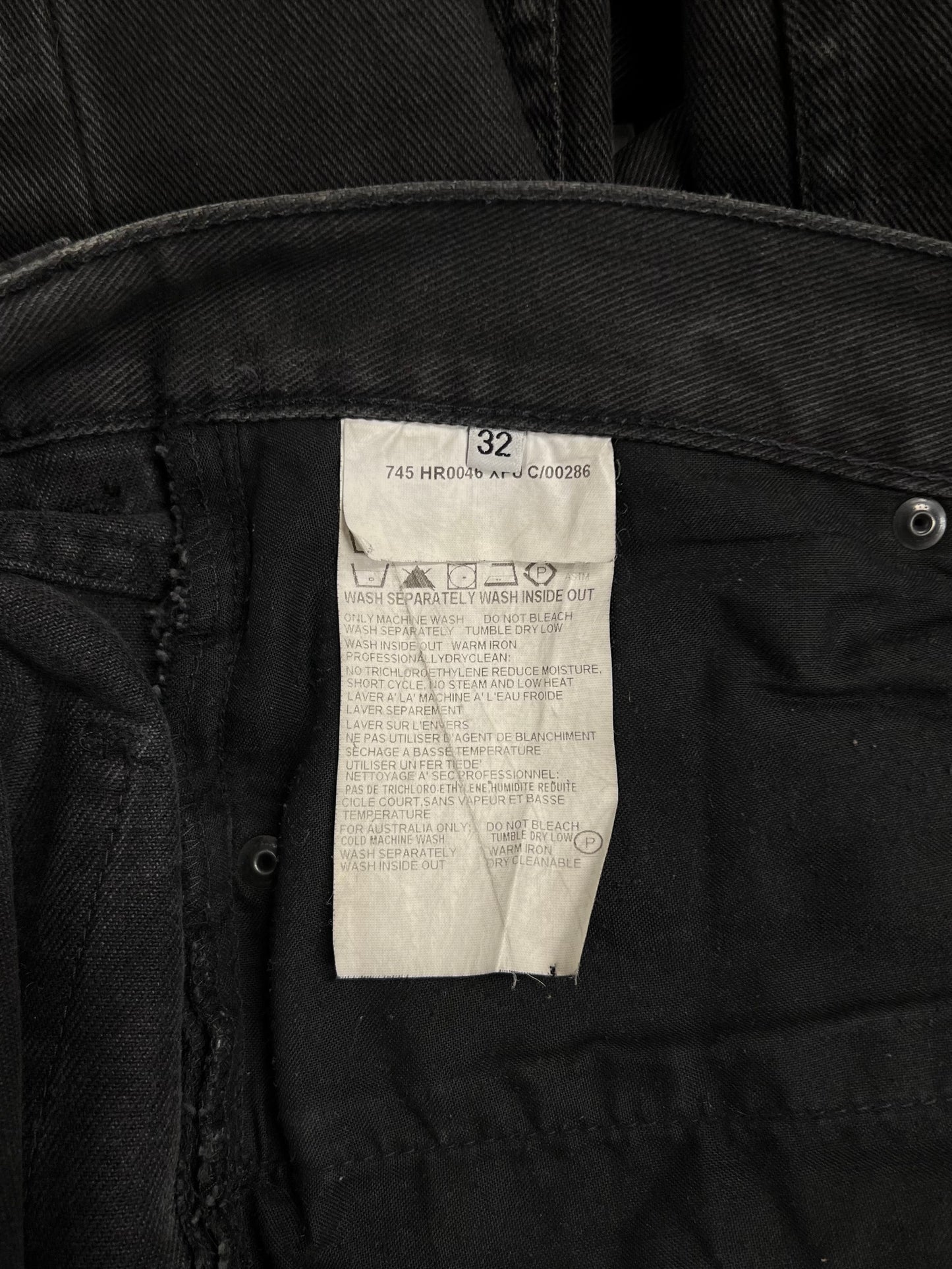 Helmut Lang ‘Detachable Flap Pocket’ Faded Black Bootcut Denim