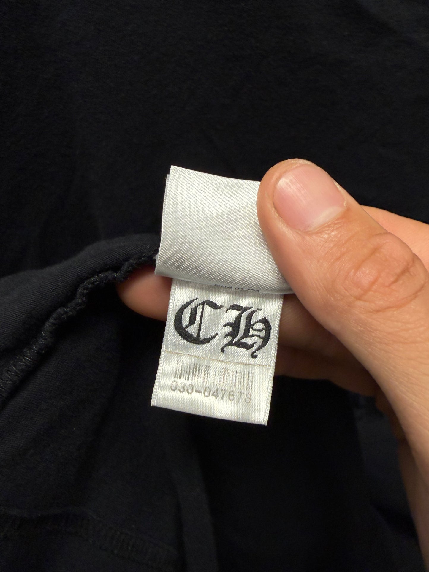 Chrome Hearts Black Scroll Logo Long Sleeve Shirt