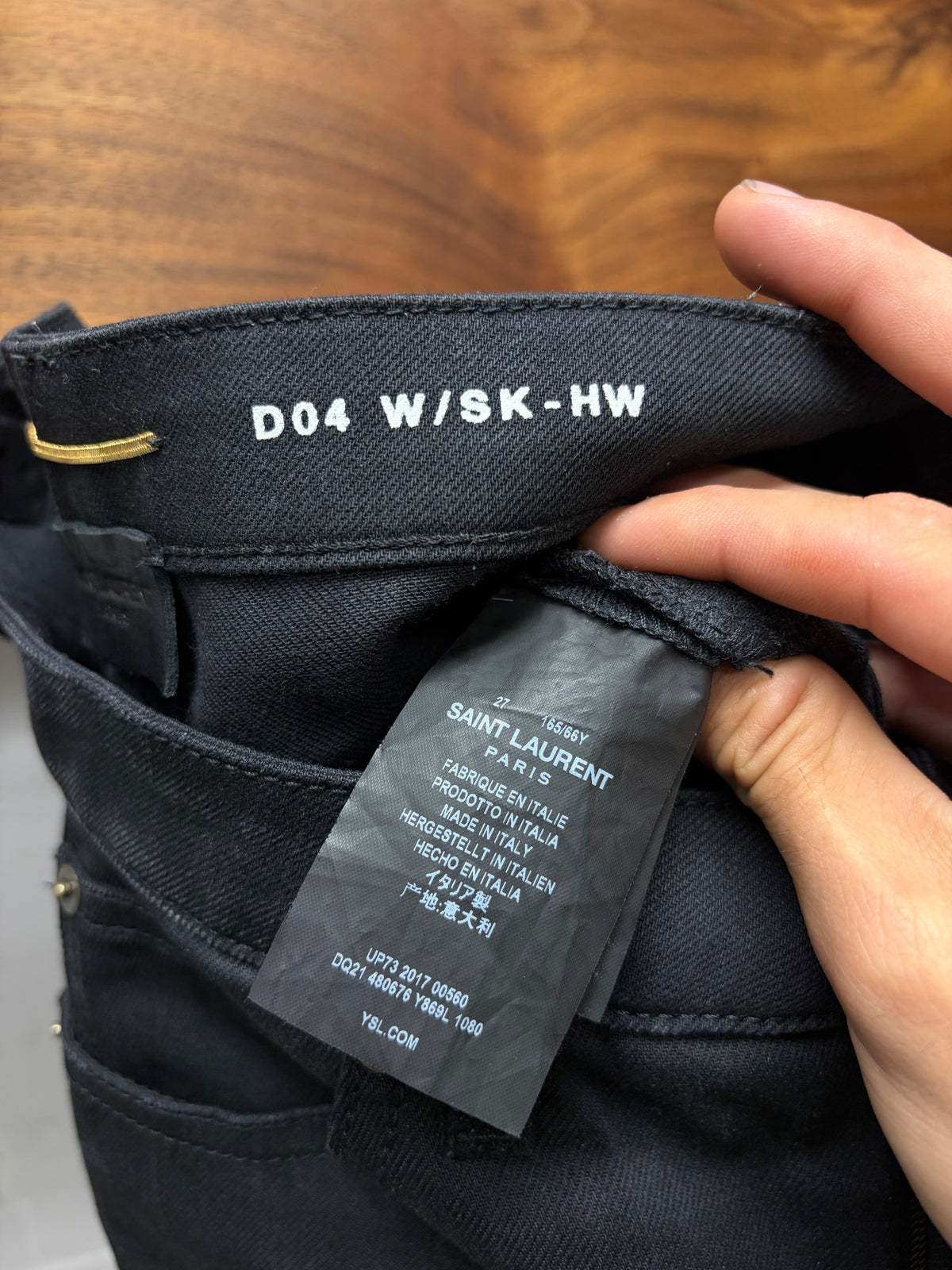 2017 Saint Laurent ‘D04’ Black Skinny Jeans