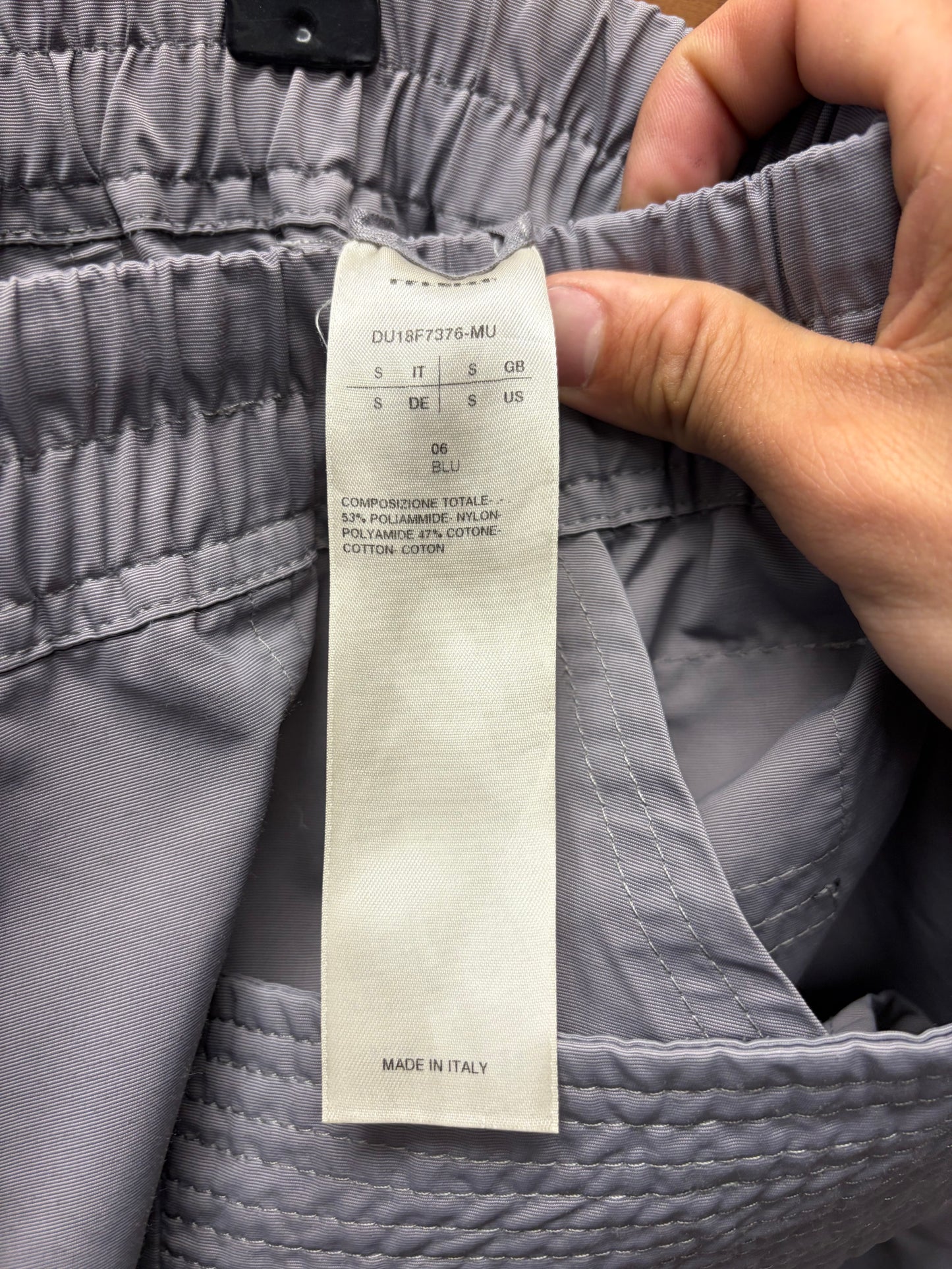 2018 Rick Owens ‘Creatch’ Blu/Grey Drawstring Cargo Pants