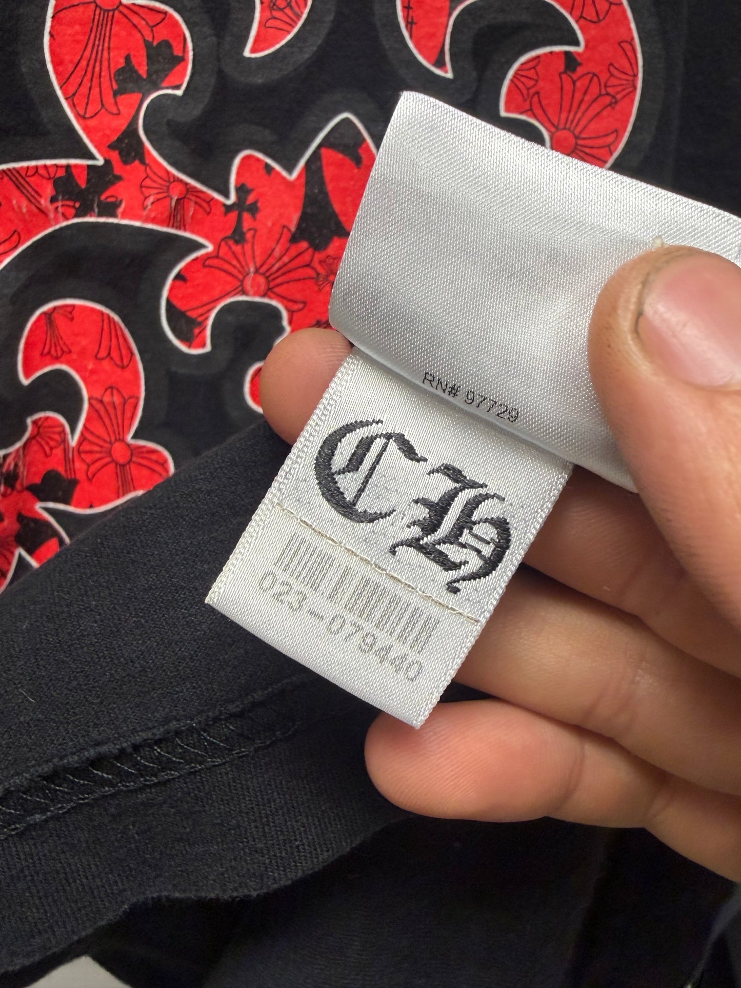 Chrome Hearts Black/Red ‘Vine Dagger’ Long Sleeve Shirt