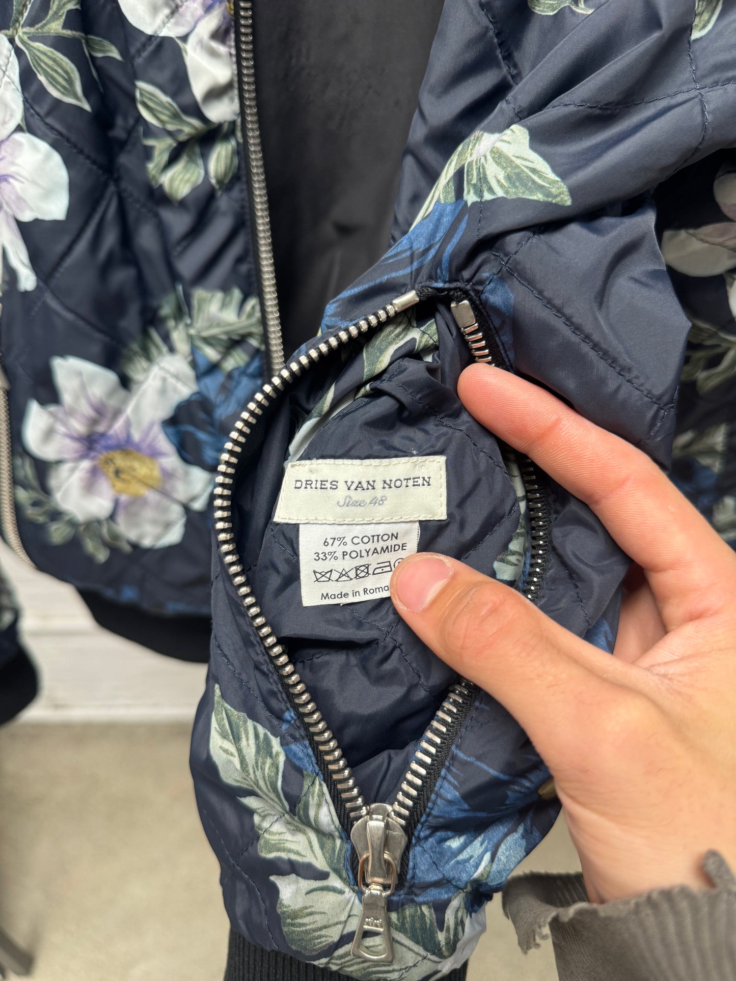 Dries Van Noten Reversible Black/Floral Bomber Jacket