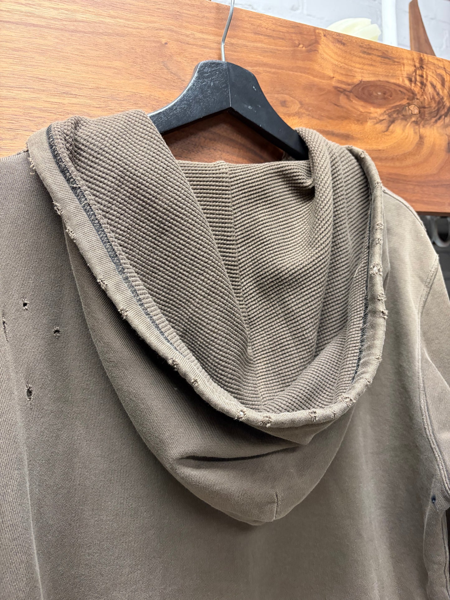 AW2005 Number (N)ine ‘Nightcrawler’ Brown Thermal Zip-Up Hoodie