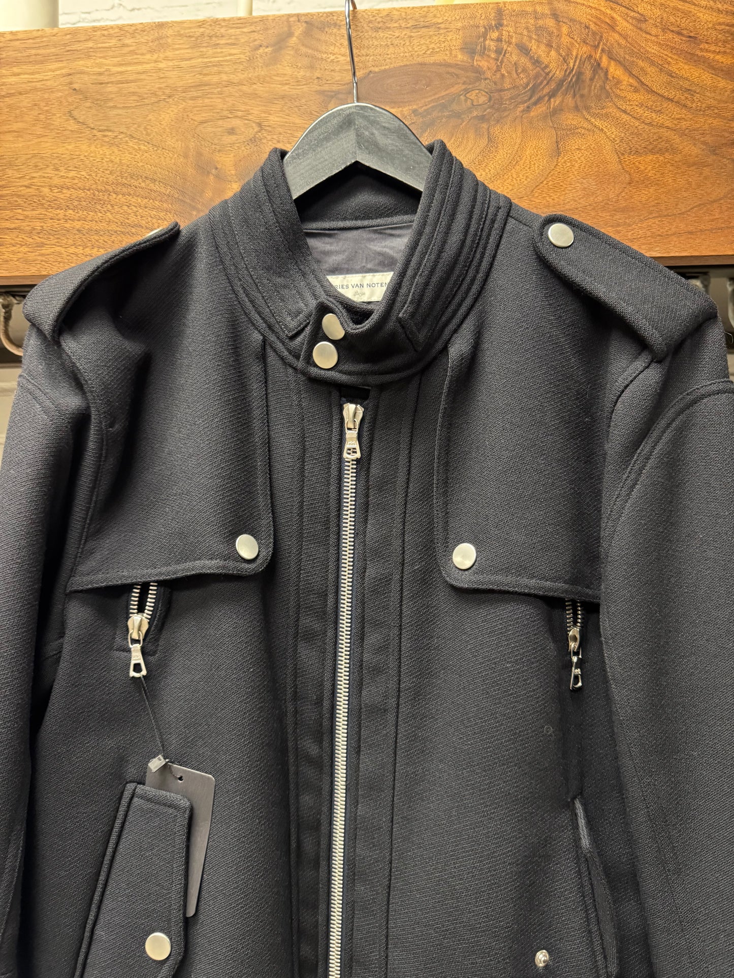 Dries Van Noten ‘Naval’ Military Button Snap Bomber Jacket