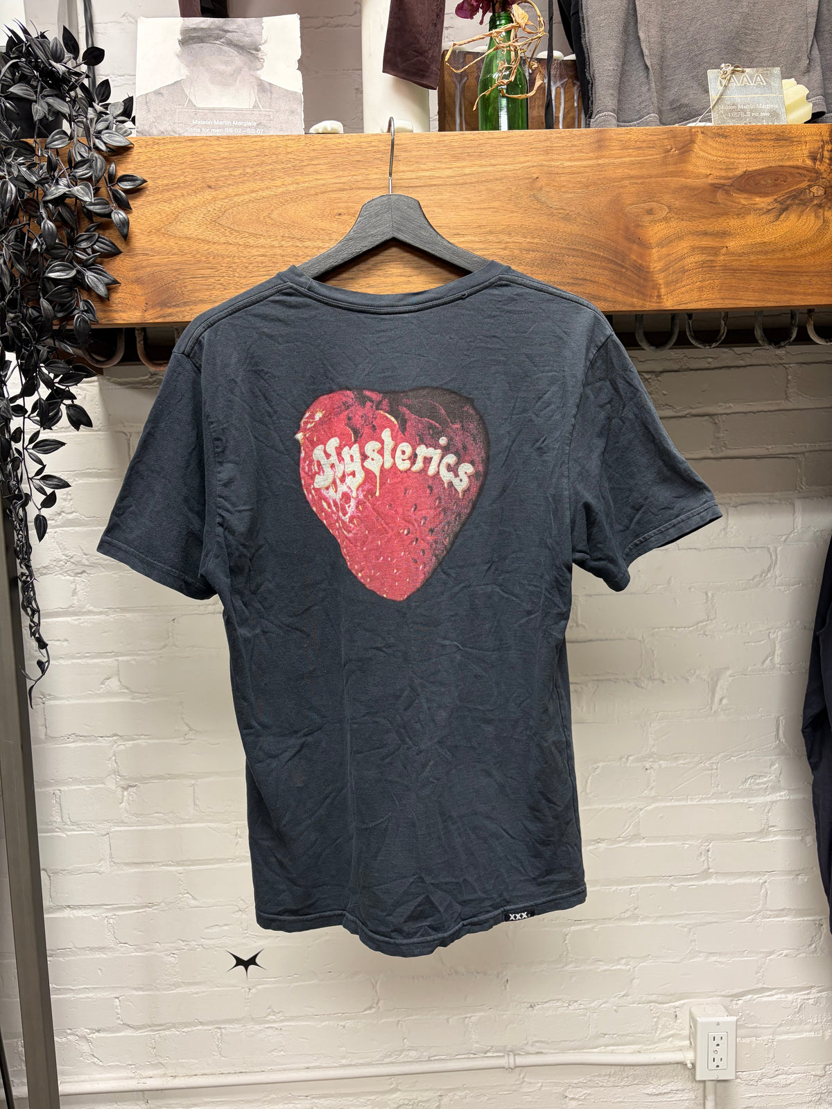 Hysteric Glamour ‘Strawberry Skull’ Faded Black Graphic T-Shirt