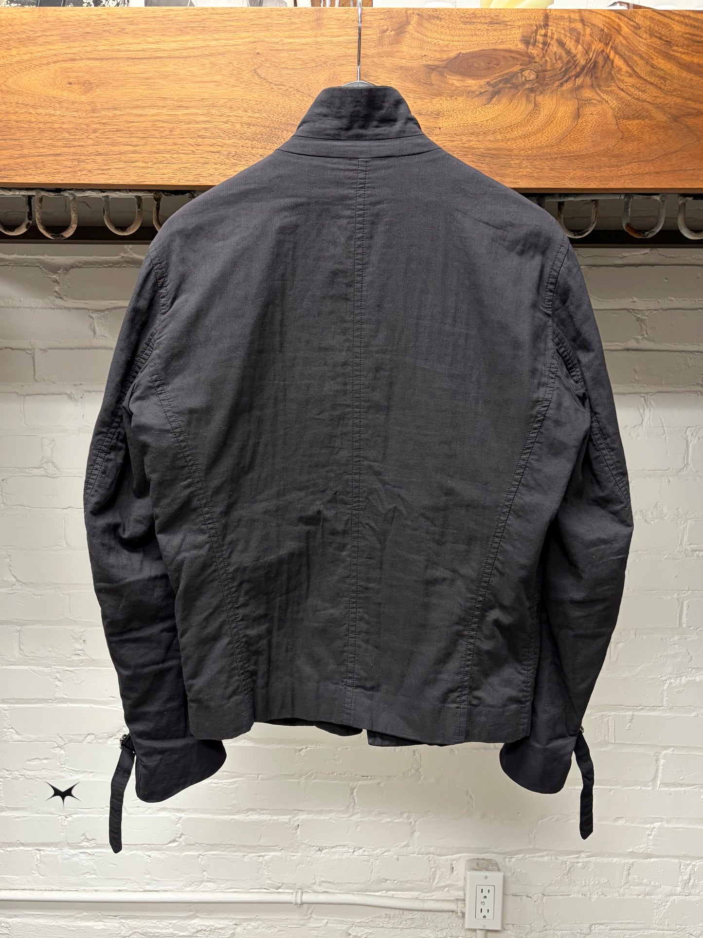 Ann Demeulemeester Black Bondage Strap Cotton Straight Jacket