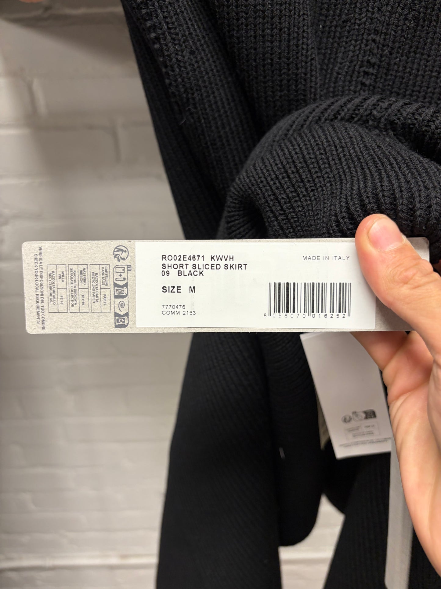 AW2025 Rick Owens ‘Concordians’ Split Black Short ‘Sliced’ Skirt