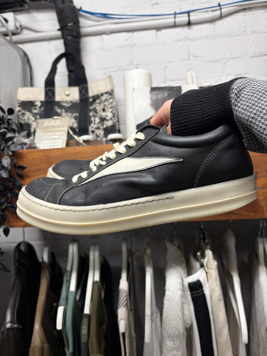 Rick Owens Mainline Black/Milk ‘Vans’ Low Top Sneakers