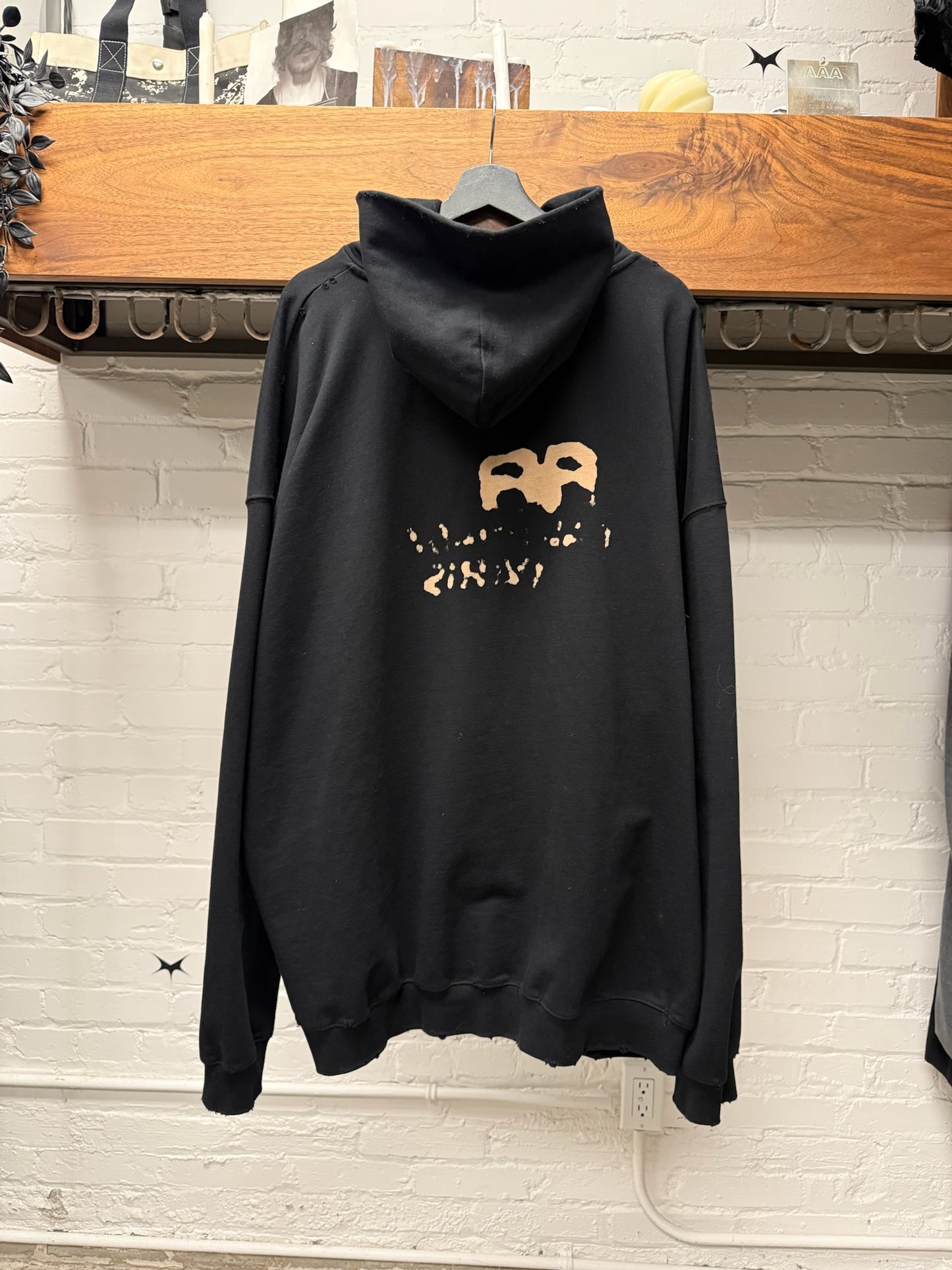 SS2023 Balenciaga ‘Hand Drawn’ BB Icon Logo Black Hoodie
