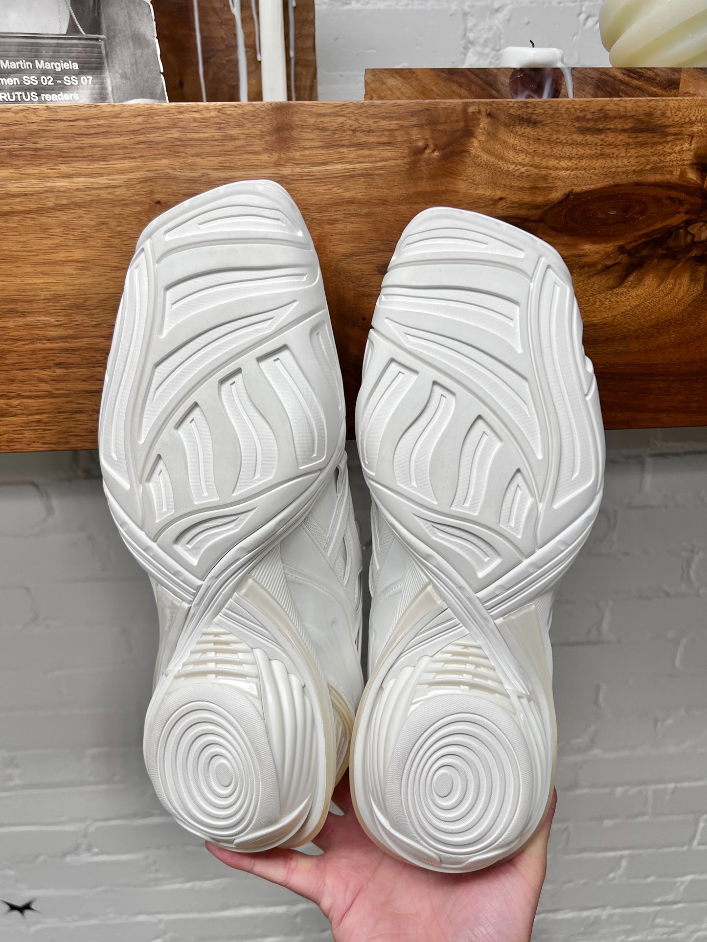 Balenciaga ‘Tyrex’ Triple White Caged Low Top Sneakers
