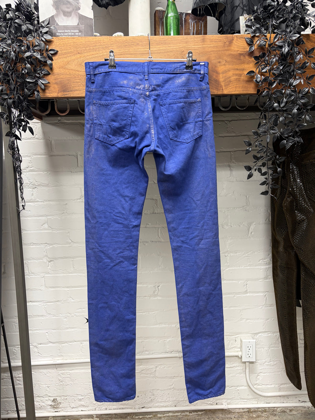 SS2009 Dior Homme ‘Planisphère’ Blue/Gold ‘Unaltered’ Glitter Skinny Jeans