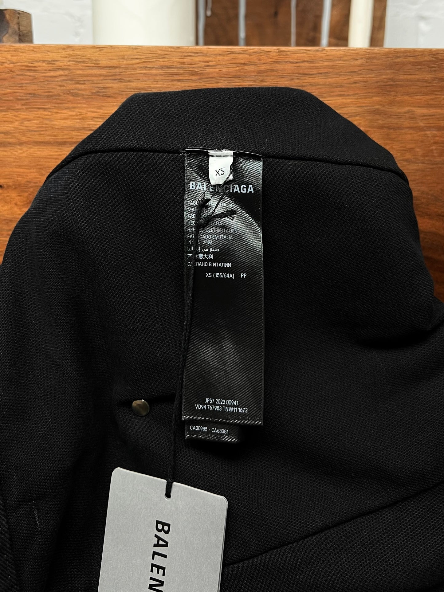 AW23 Balenciaga Double Layered Black Wide Cut Denim