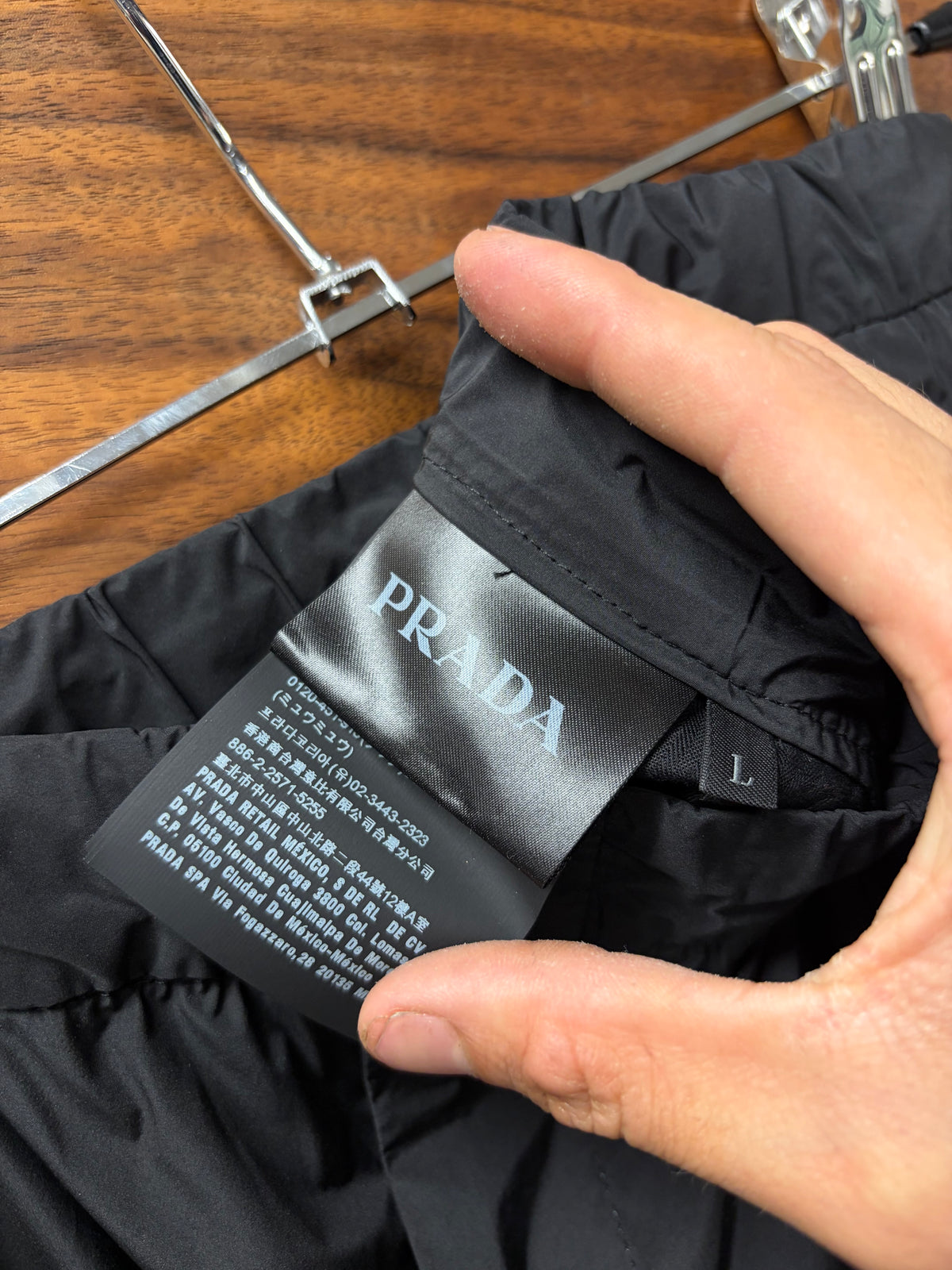 2018 Prada Black Nylon Gabardine Track Pants