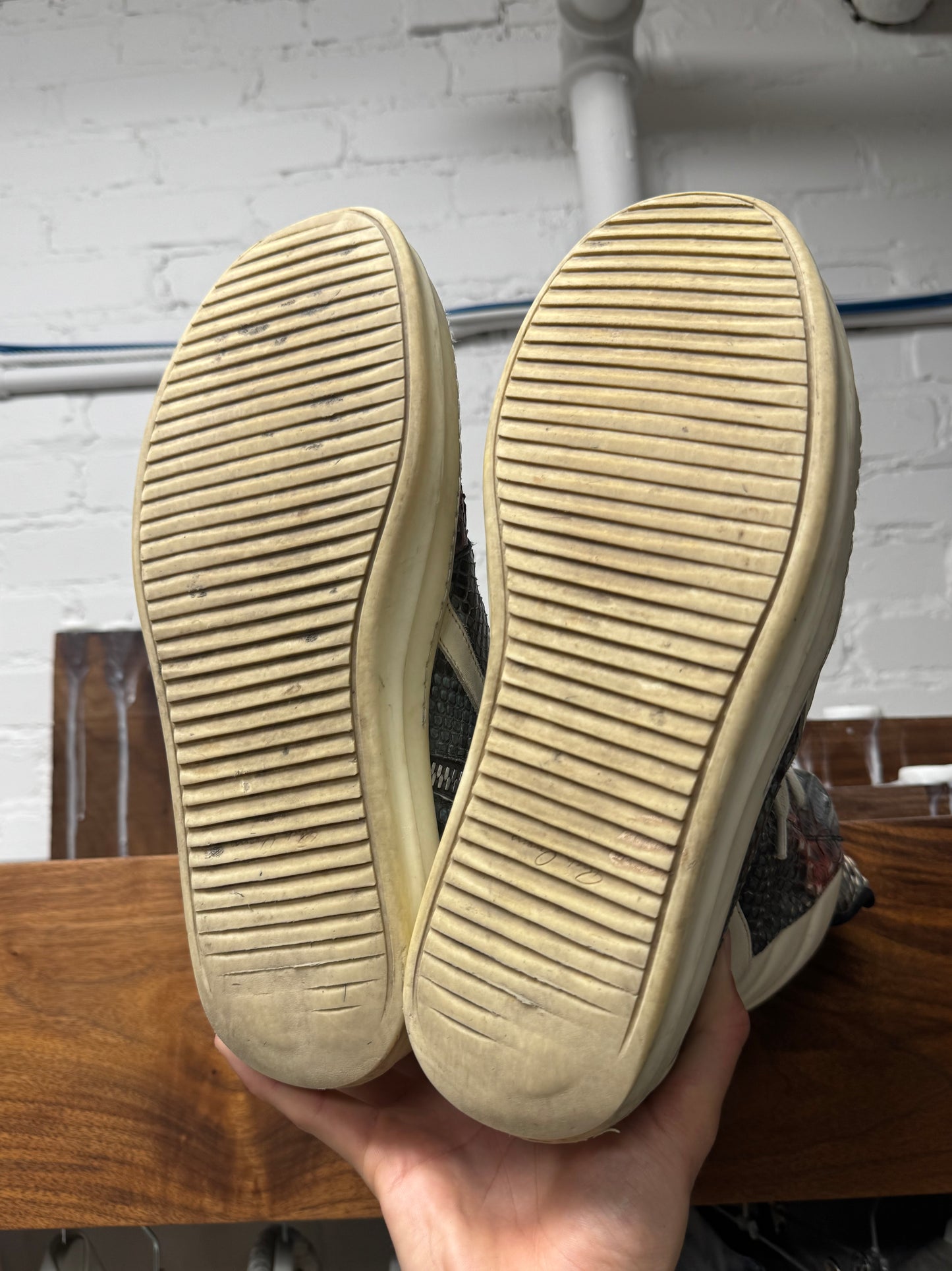 AW2022 Rick Owens Genuine Python Leather ‘Strobe’ Geobaskets