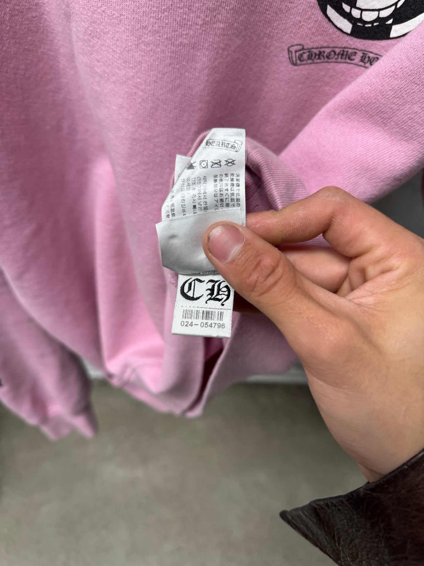 Chrome Hearts ‘Vantity Affair’ Pink Checkered Cross Sweatshirt