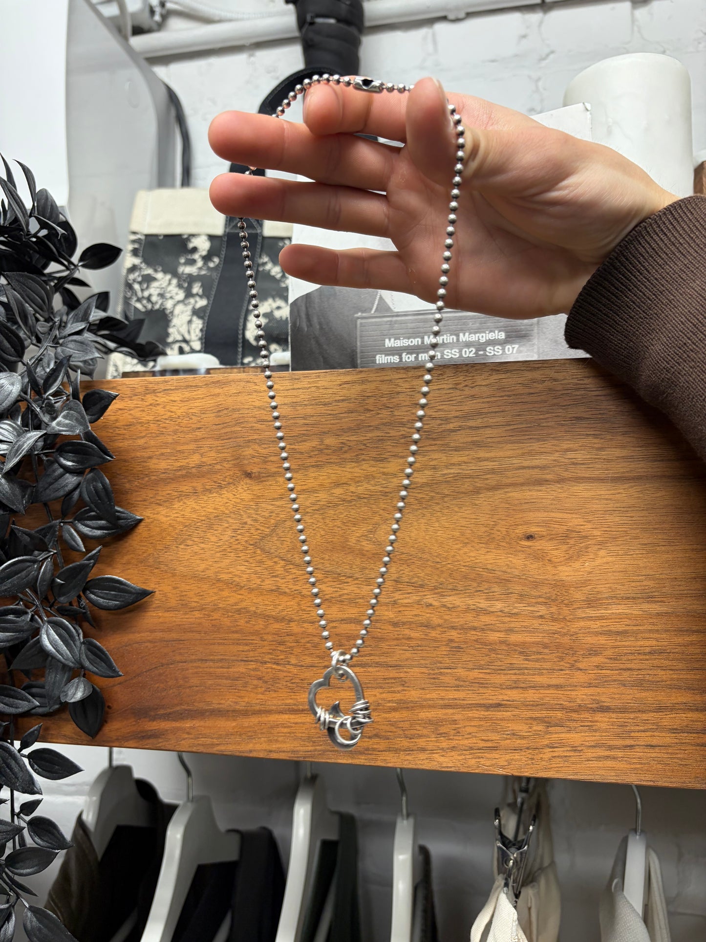 2003 Number (N)ine x Jam Home Made 925 Silver ‘Crying Heart’ Necklace