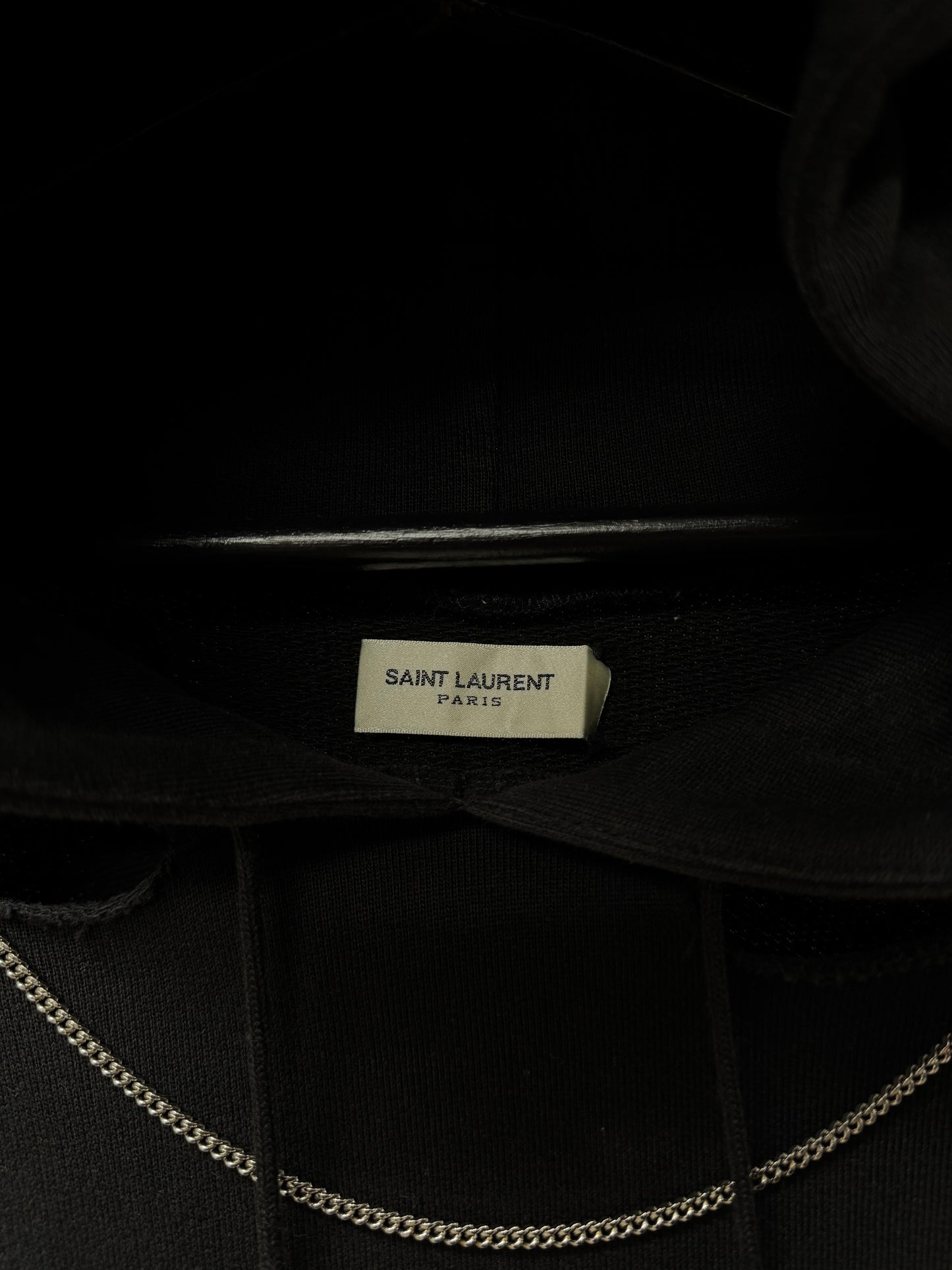 AW2013 Saint Laurent ‘Chain’ Distressed Hoodie