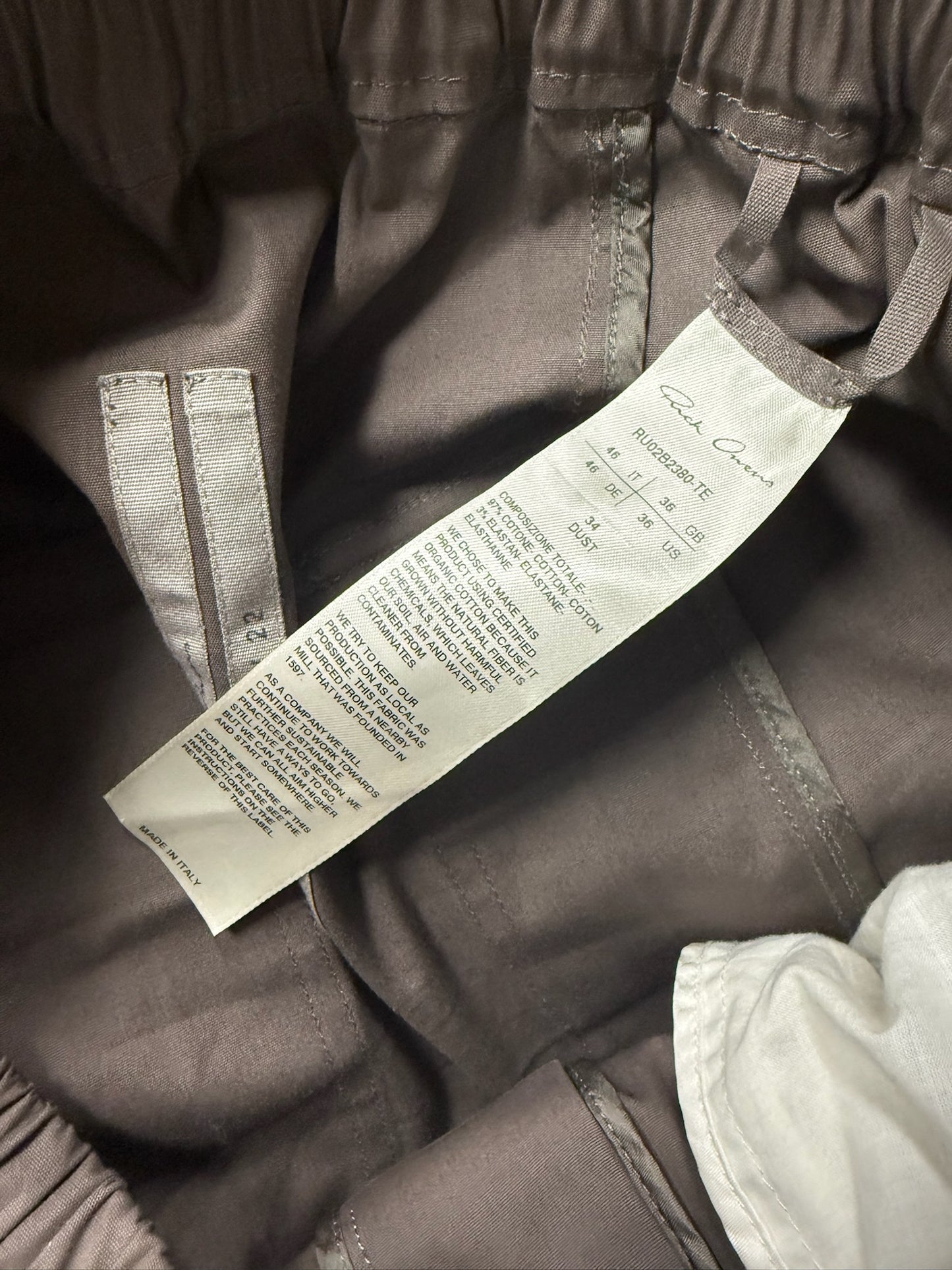 AW2022 Rick Owens ‘Strobe’ Dust Brown Drawstring Berlin Pants