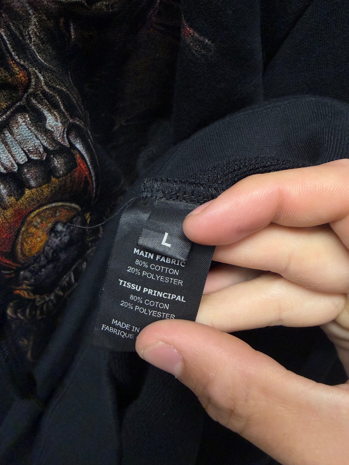 AW2018 Vetements ‘Misplaced Skull’ Cropped Black Graphic Hoodie