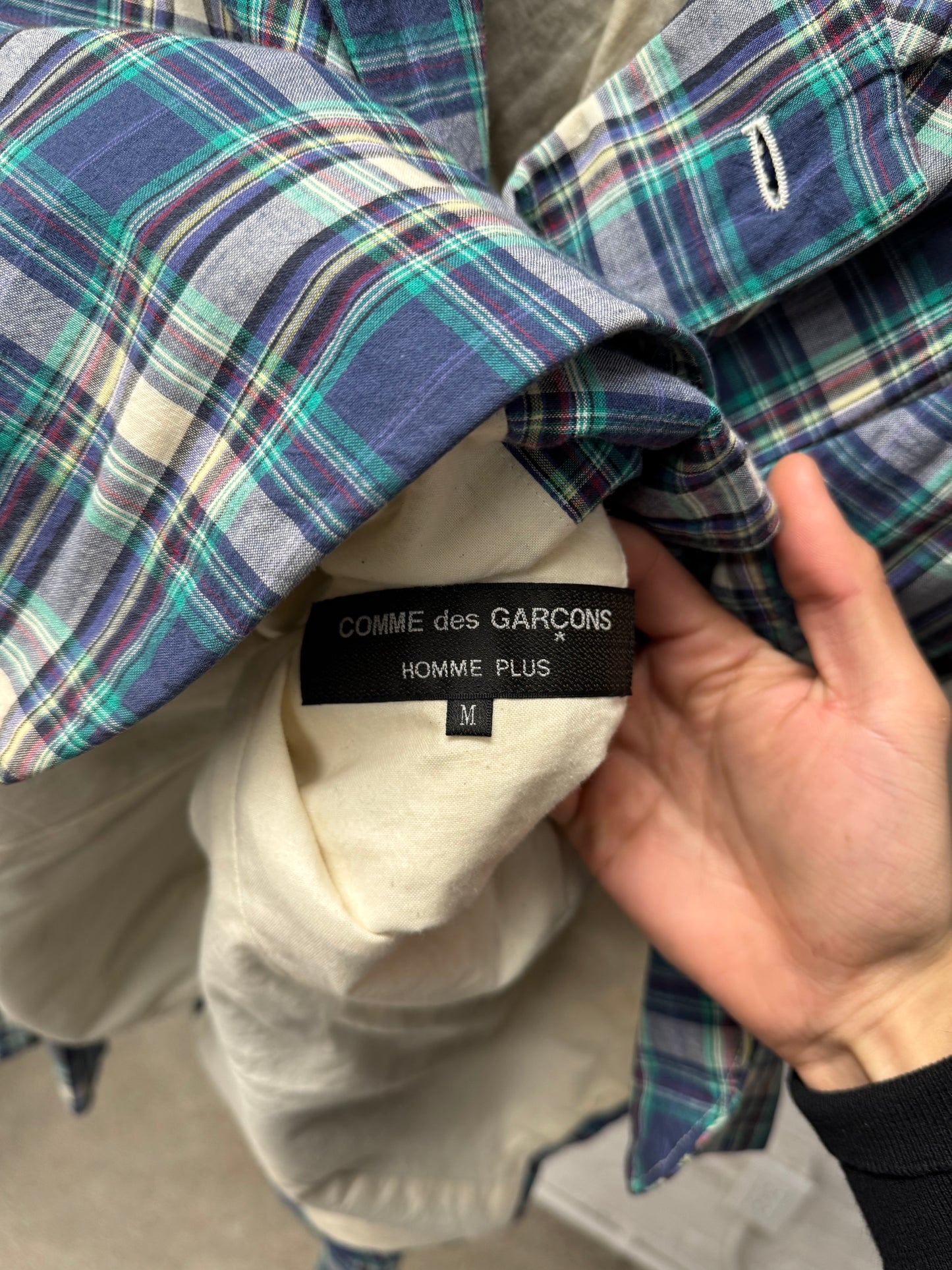 Comme Des Garçons Homme Tartan Plaid Cotton Blazer