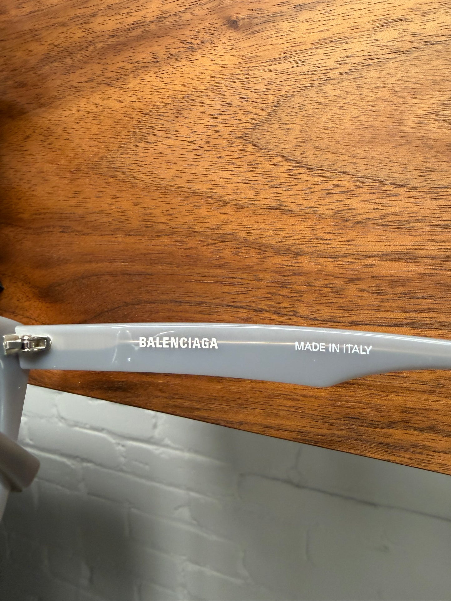 Balenciaga BB Logo Grey Square Shape Black Tinted Sunglasses