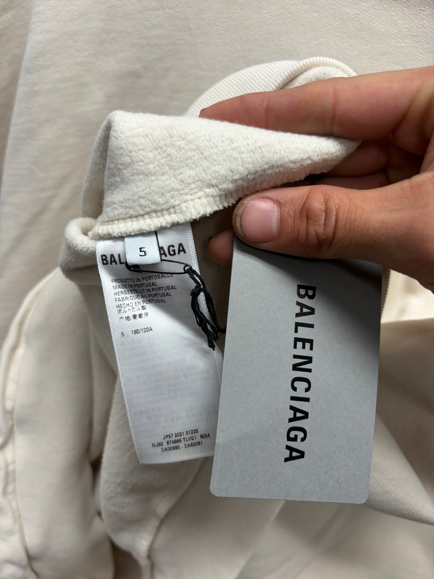 SS2022 Balenciaga ‘Unity Logo’ Cream White Pullover Hoodie