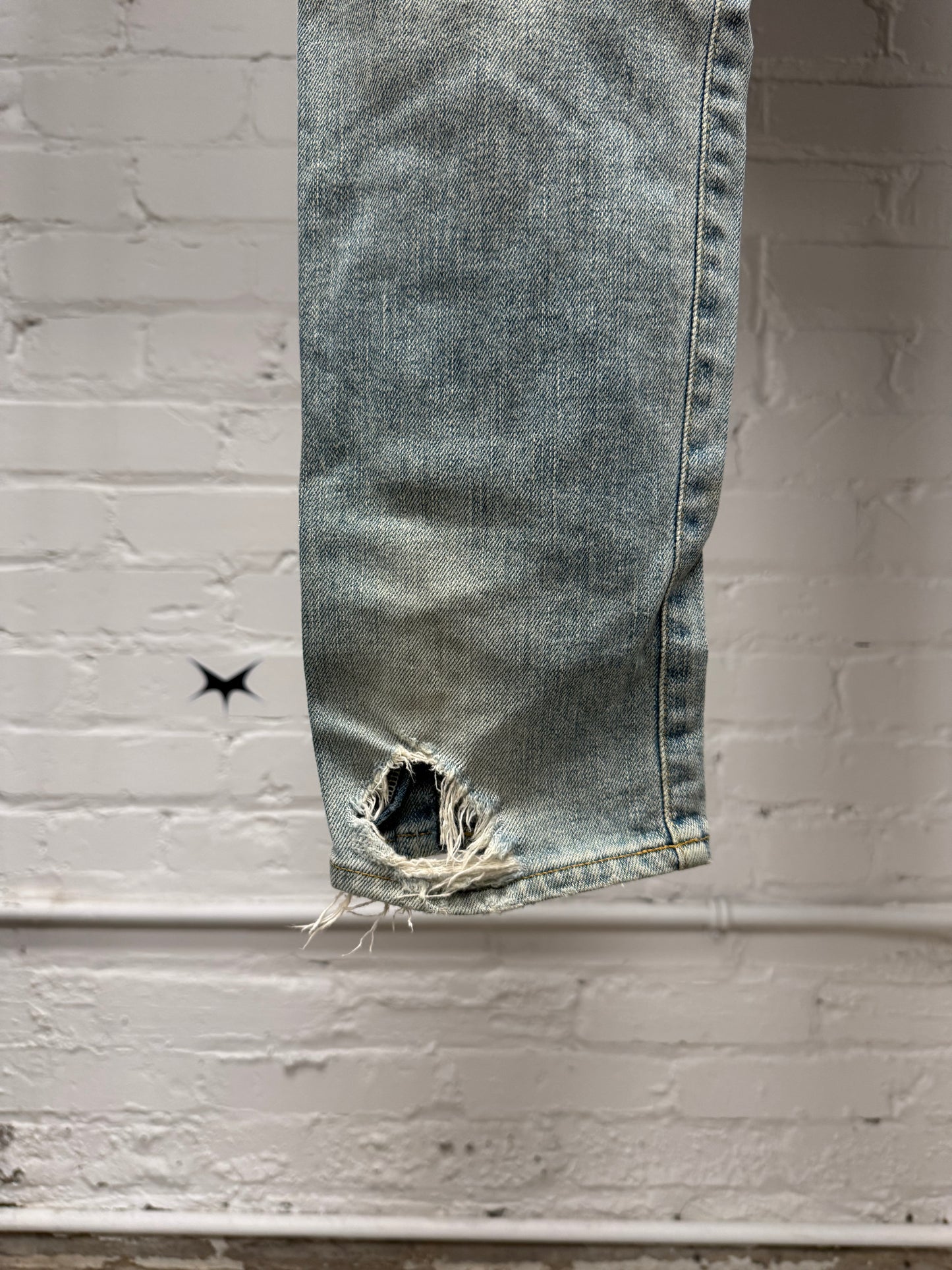 2013 Saint Laurent by Hedi Slimane ‘D02’ Light ‘Dirt Wash’ Crash Denim