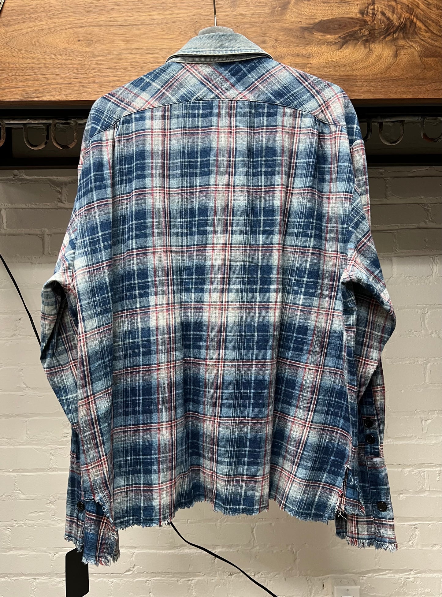 Greg Lauren Reconstructed Denim/Flannel Hybrid Jacket