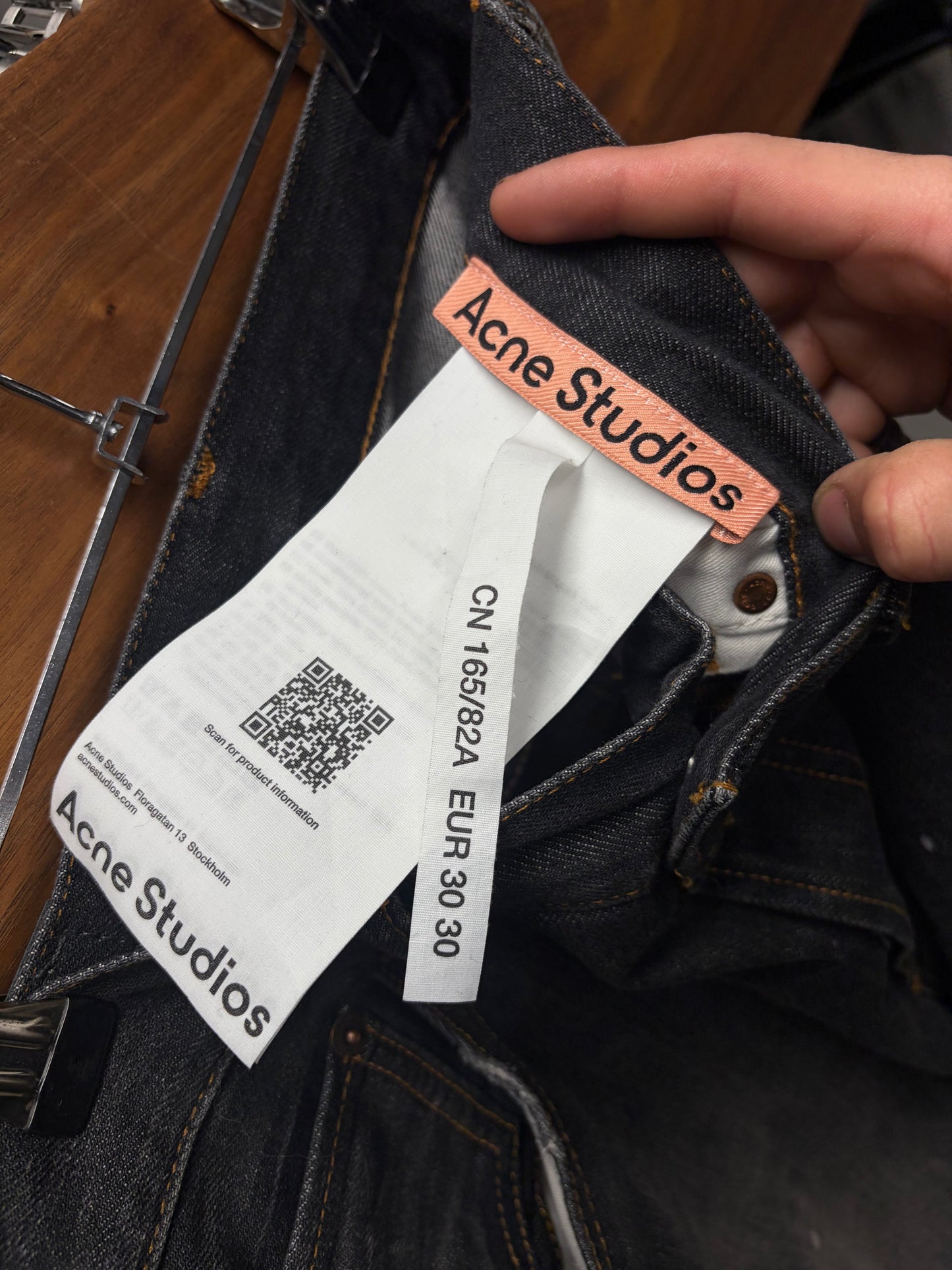 Acne Studios Wide Leg Black Painter Denim
