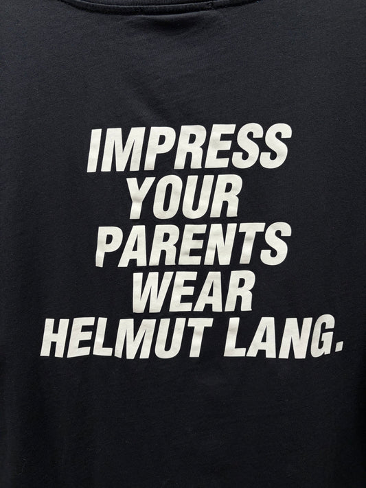 Helmut Lang ‘Impress Your Parents’ Black Slogan T-Shirt