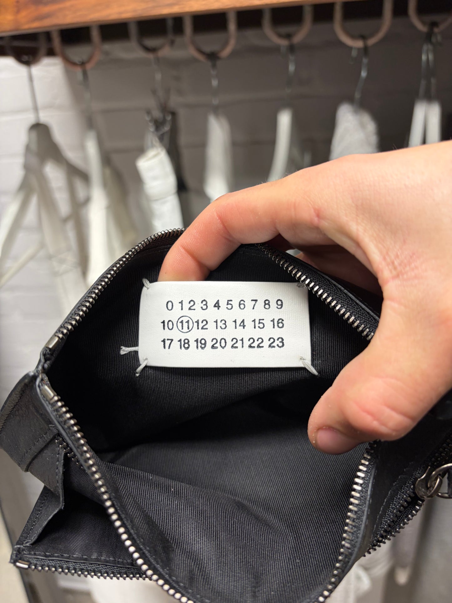 Margiela Black ‘Grained Leather’ Clutch Pouch