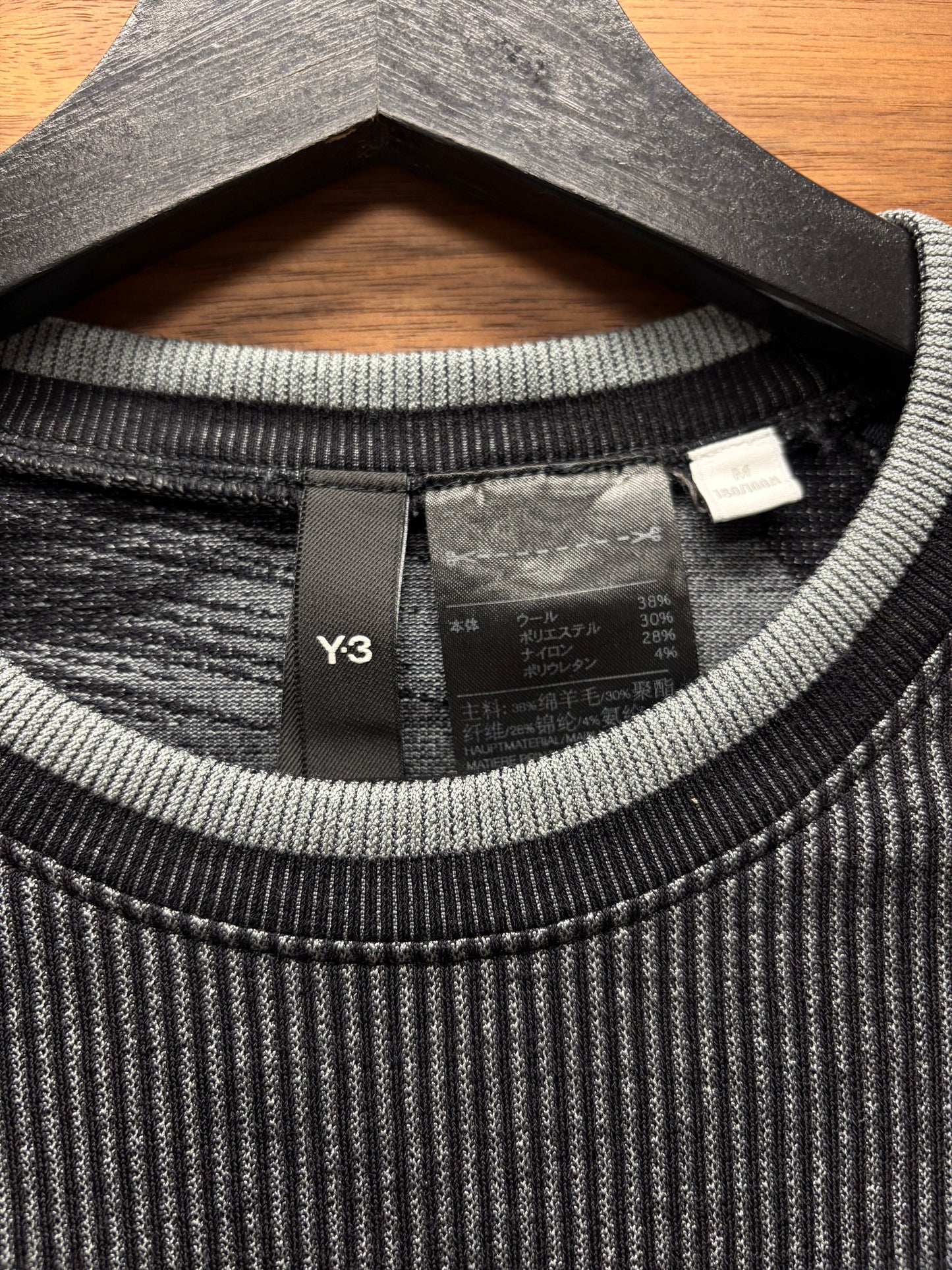 Y-3 by Yohji Yamamoto Ribbed Grey/Black Sweater