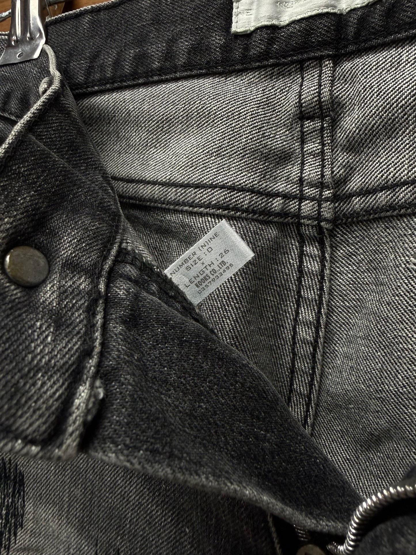 AW2001 Number (N)ine ‘Standards’ Washed Black Distressed Denim