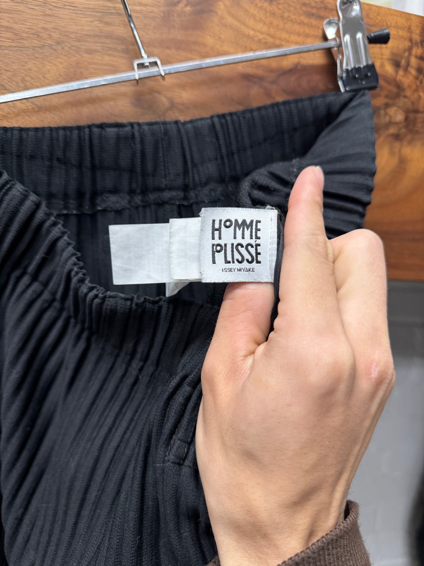 Issey Miyake ‘Homme Plisse’ Pleated Black Wide Leg Trousers