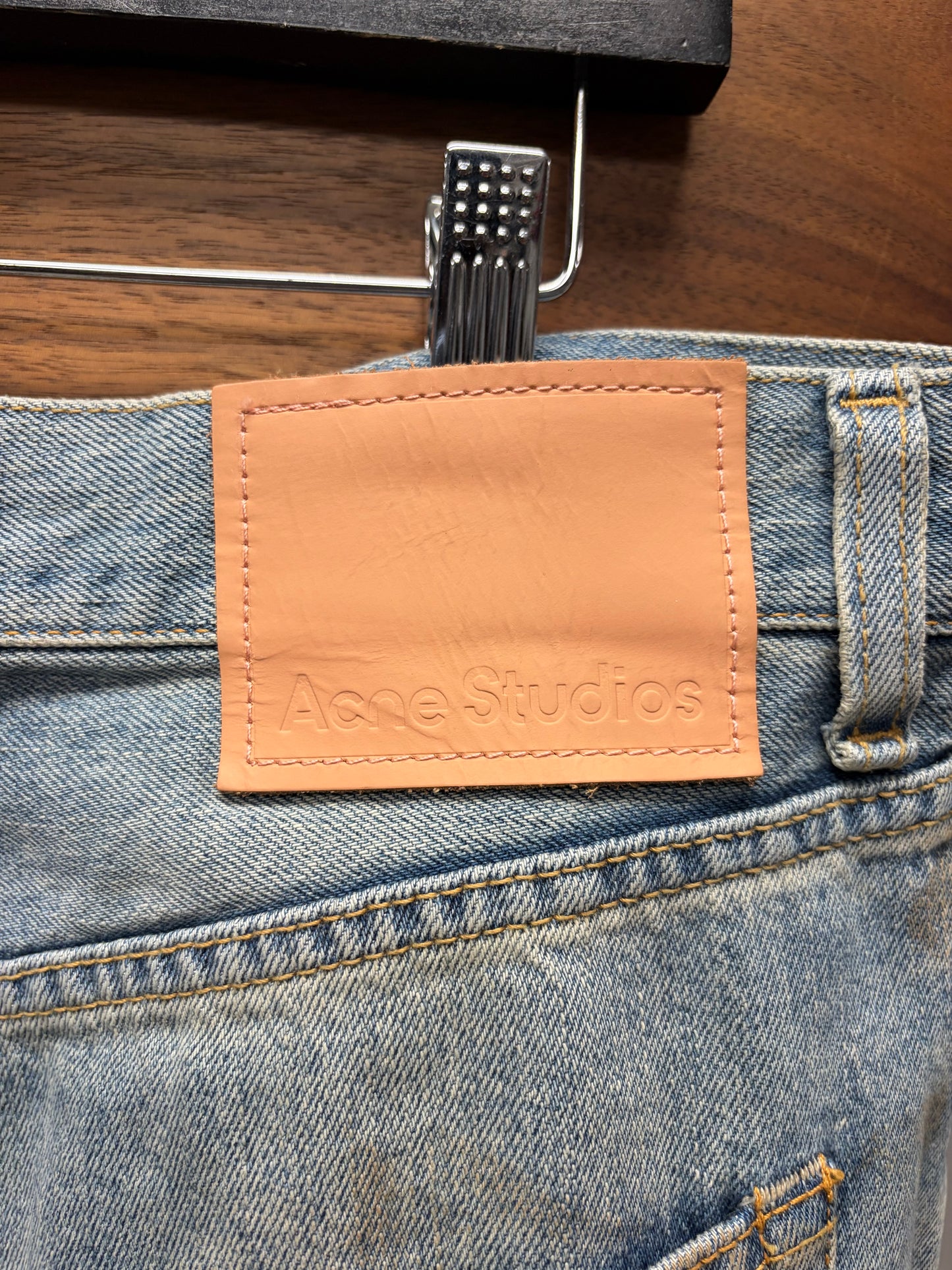 Acne Studios ‘Super Baggy’ Paint Splattered Light Wash Denim