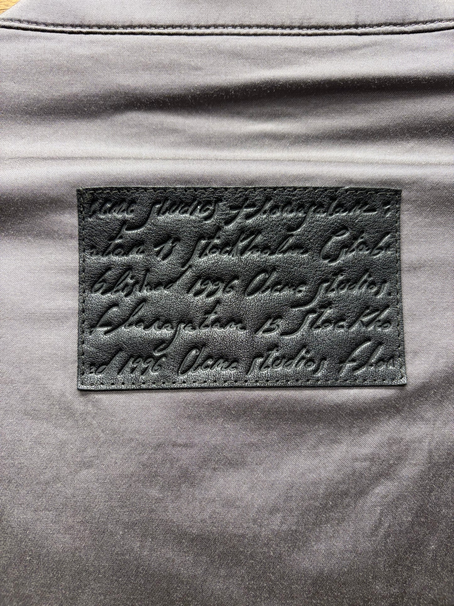 Acne Studios Satin ‘Relaxed Fit’ Grey Bomber Jacket
