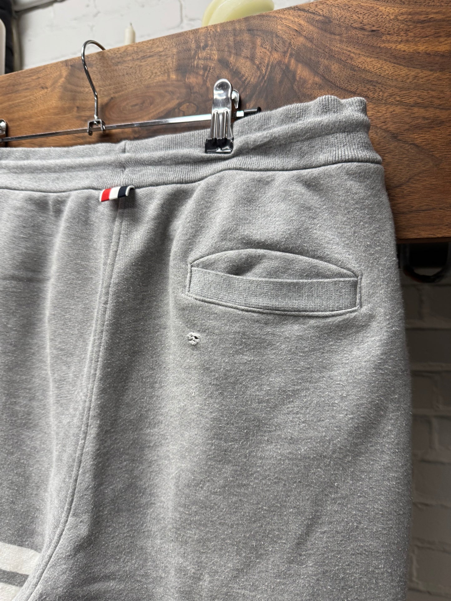 Thom Browne Grey ‘Striped Logo’ Sweatpants