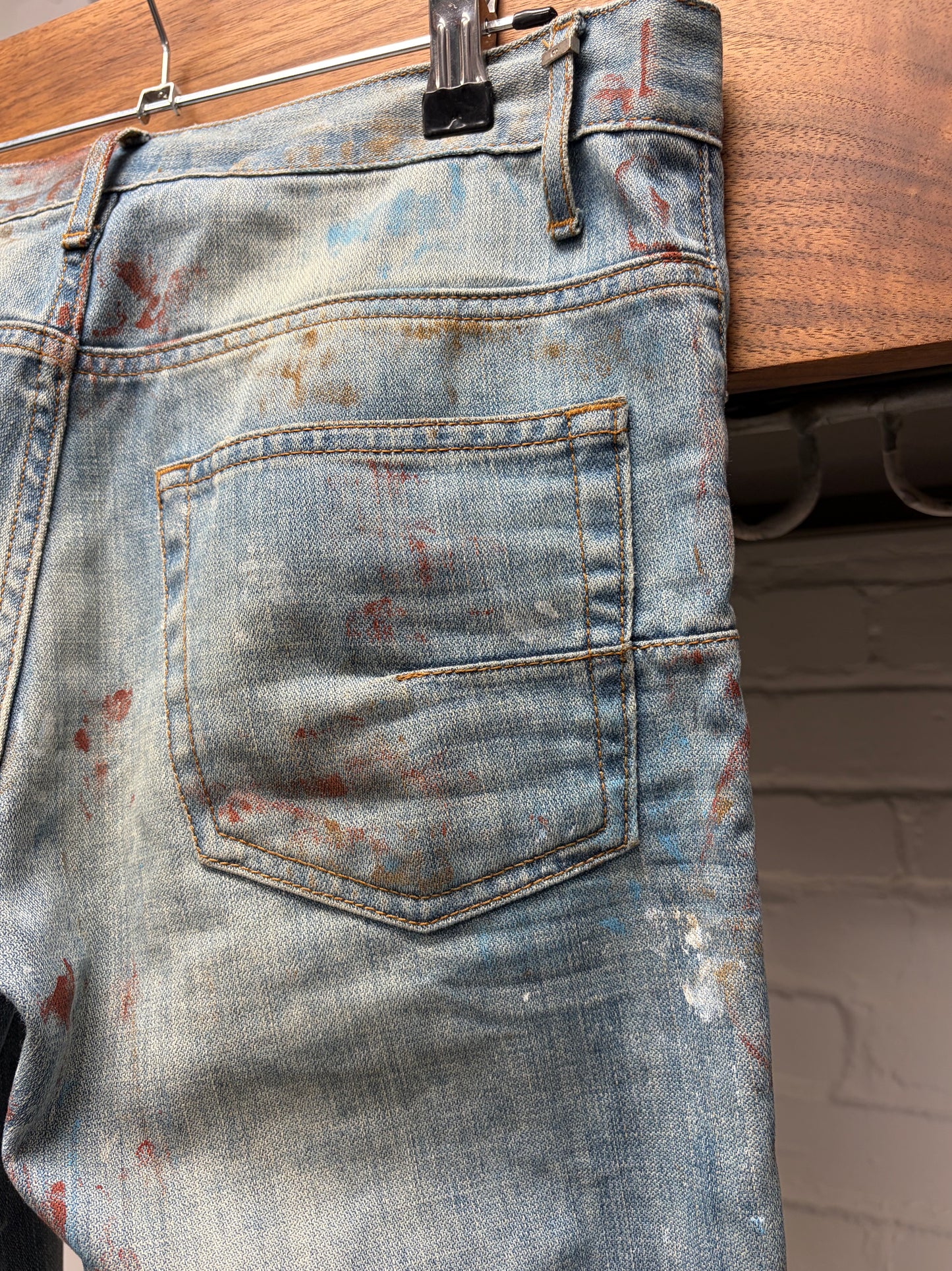 SS2010 Dior Homme by Kris Van Assche ‘Wildcat’ Unaltered Blood Splatter Jeans