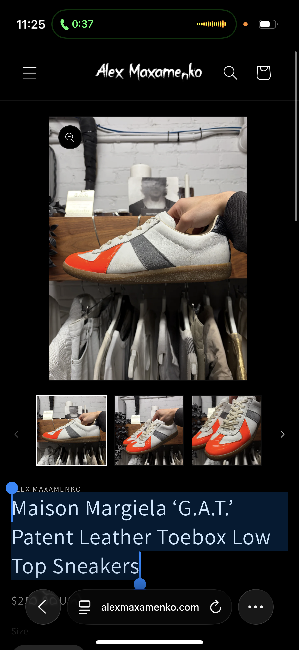 Maison Margiela ‘G.A.T.’ Patent Leather Toebox Low Top Sneakers