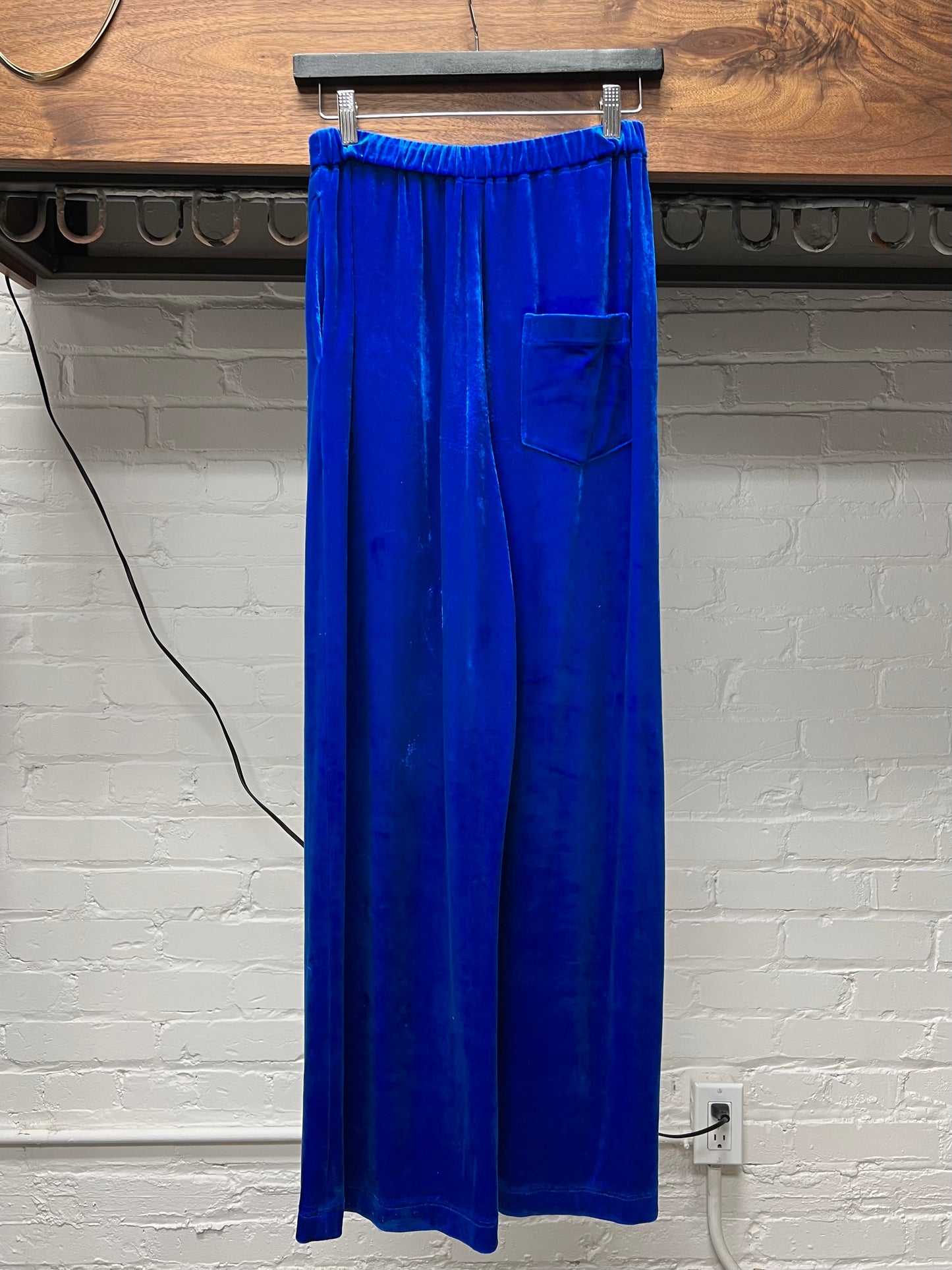 SAMPLE Balenciaga Blue Velour Lounge Pants