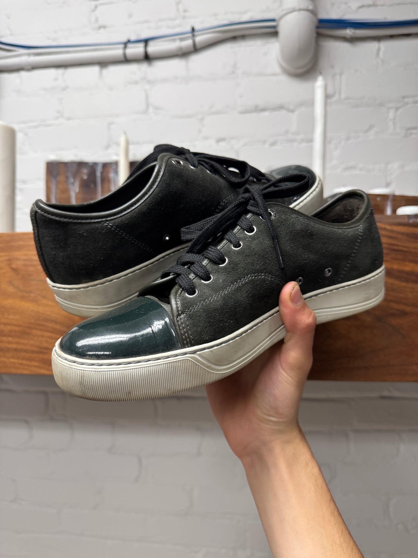 Lanvin ‘Skate’ Forest Green Low Top Sneakers