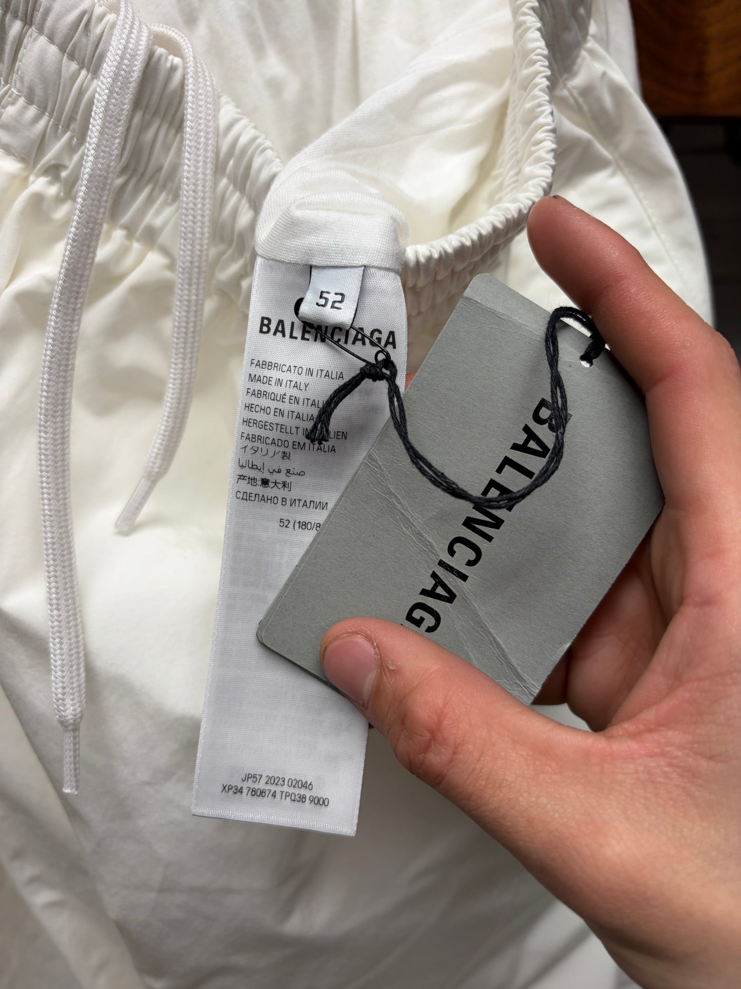 AW2023 Balenciaga ‘Soccer Tracksuit’ White Wide Leg Track Pants