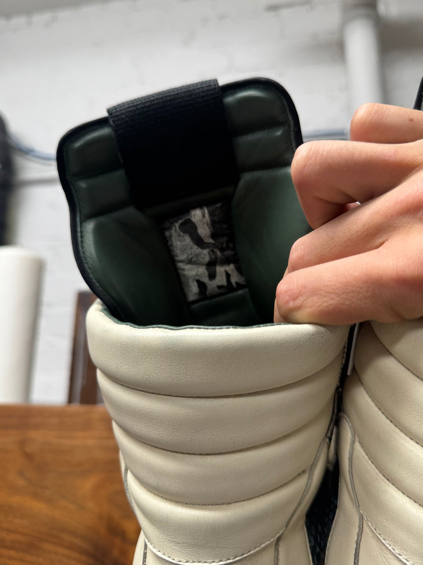 AW2022 Rick Owens Genuine Python Leather ‘Strobe’ Geobaskets